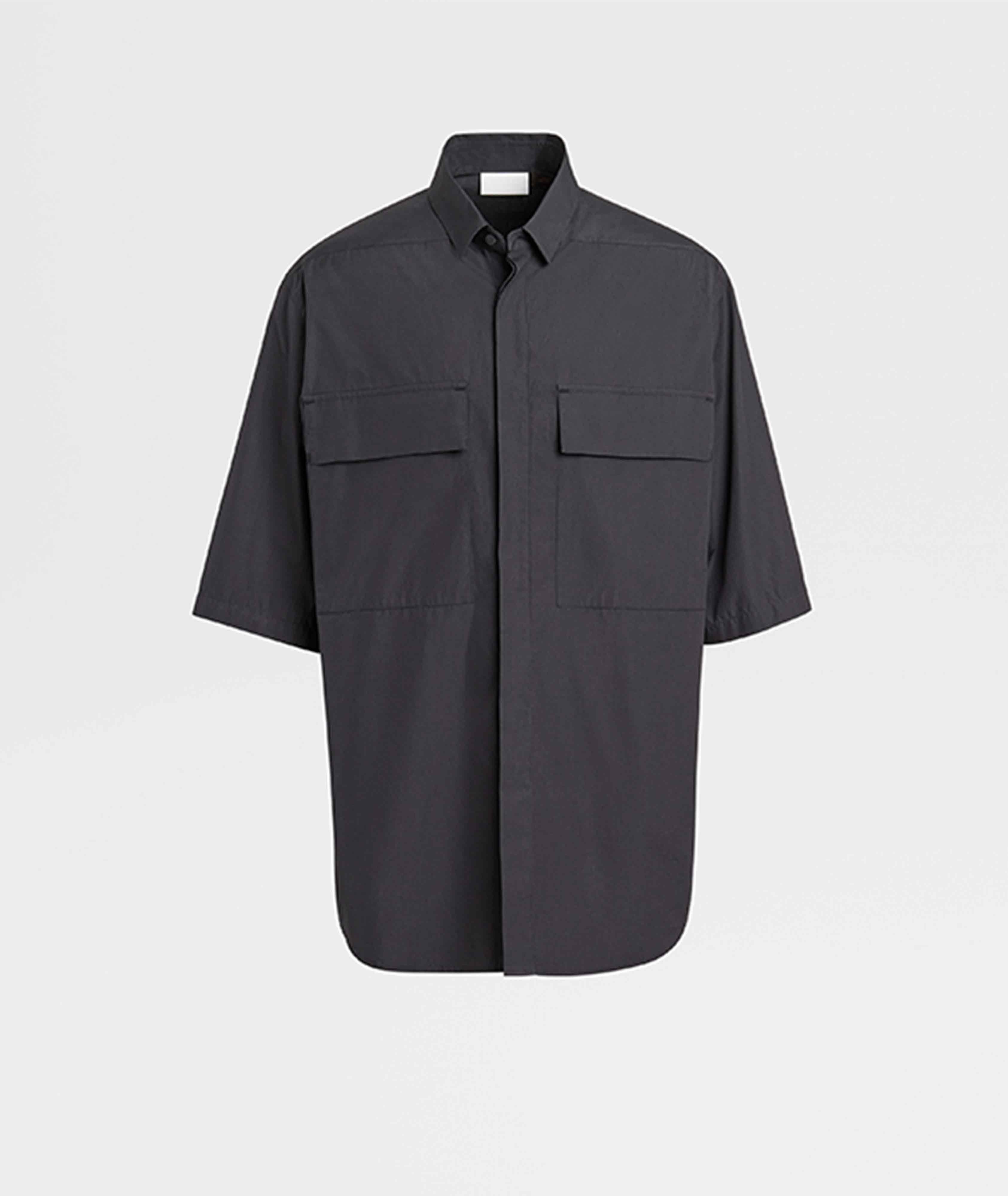 Short-Sleeve Oversized Cotton Shirt image 0