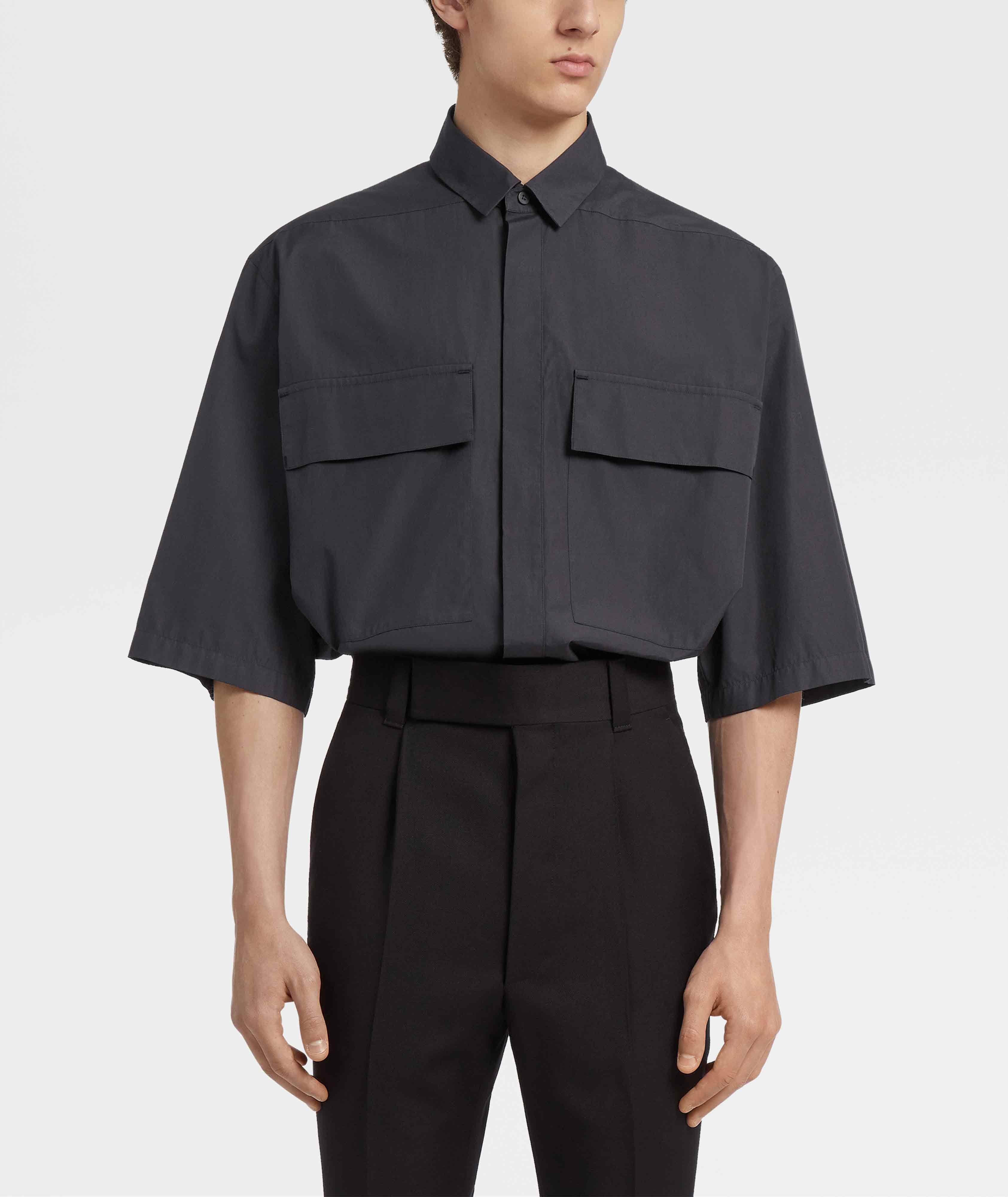 Short-Sleeve Oversized Cotton Shirt image 2