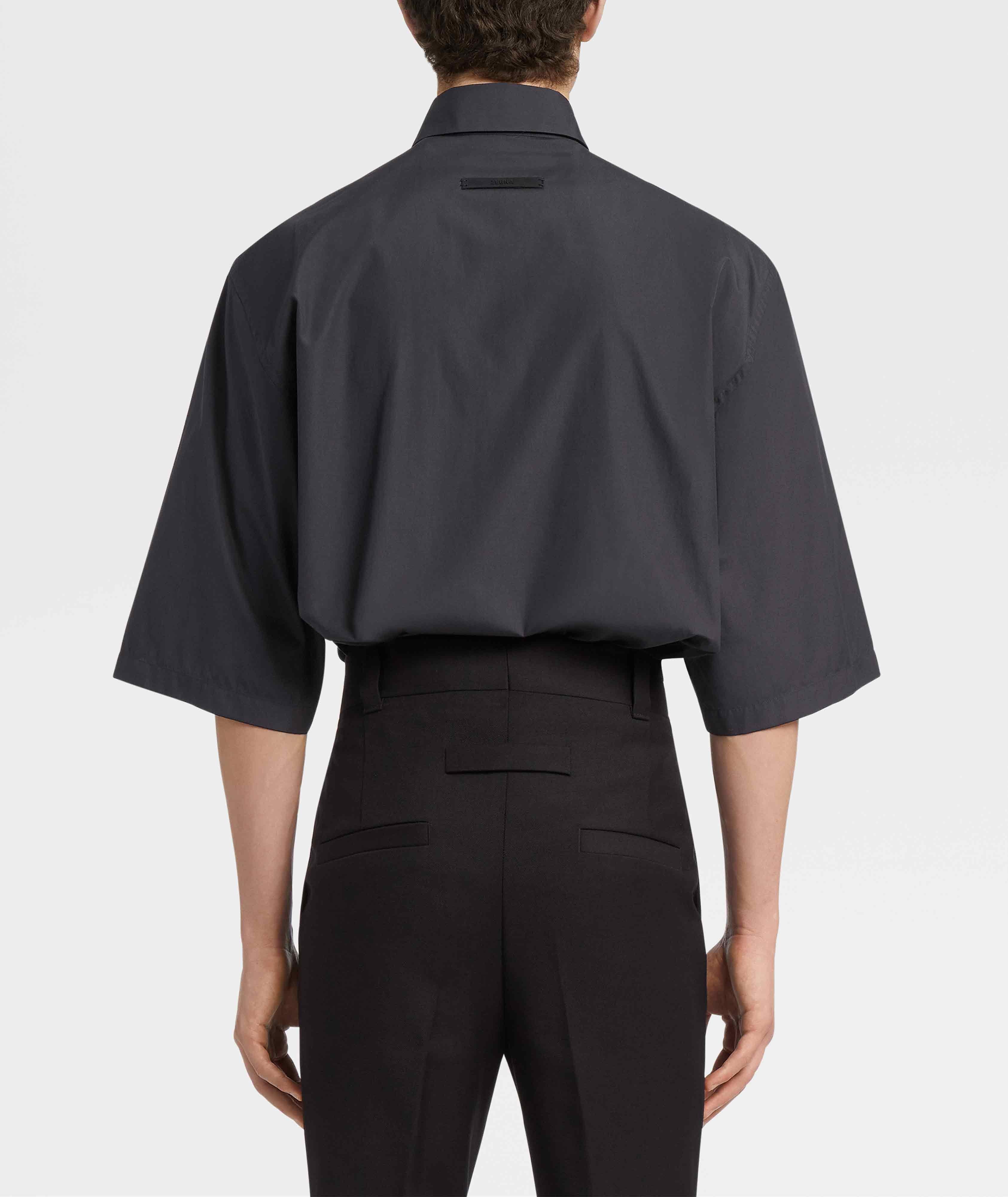 Short-Sleeve Oversized Cotton Shirt image 3