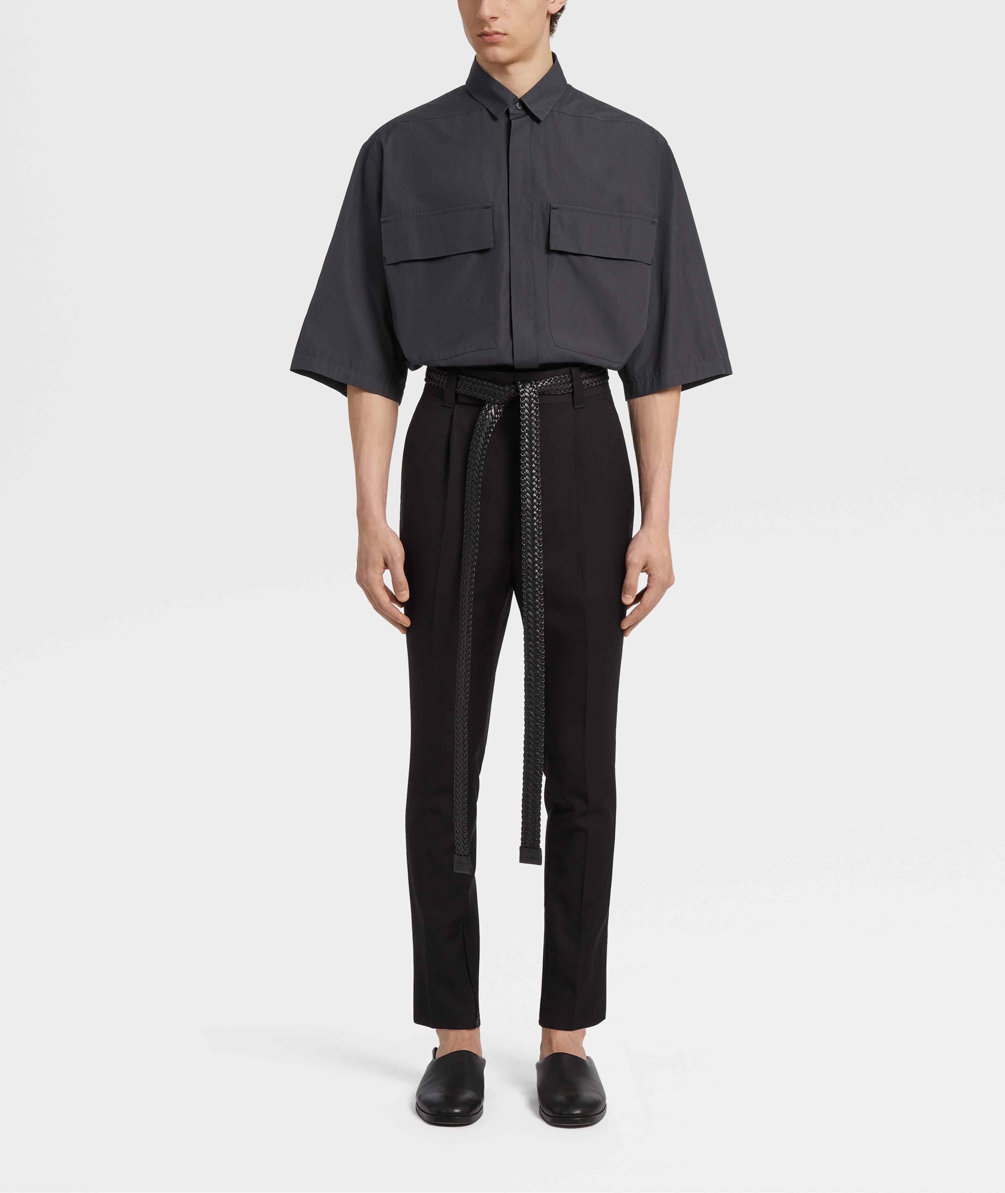 Short-Sleeve Oversized Cotton Shirt image 4