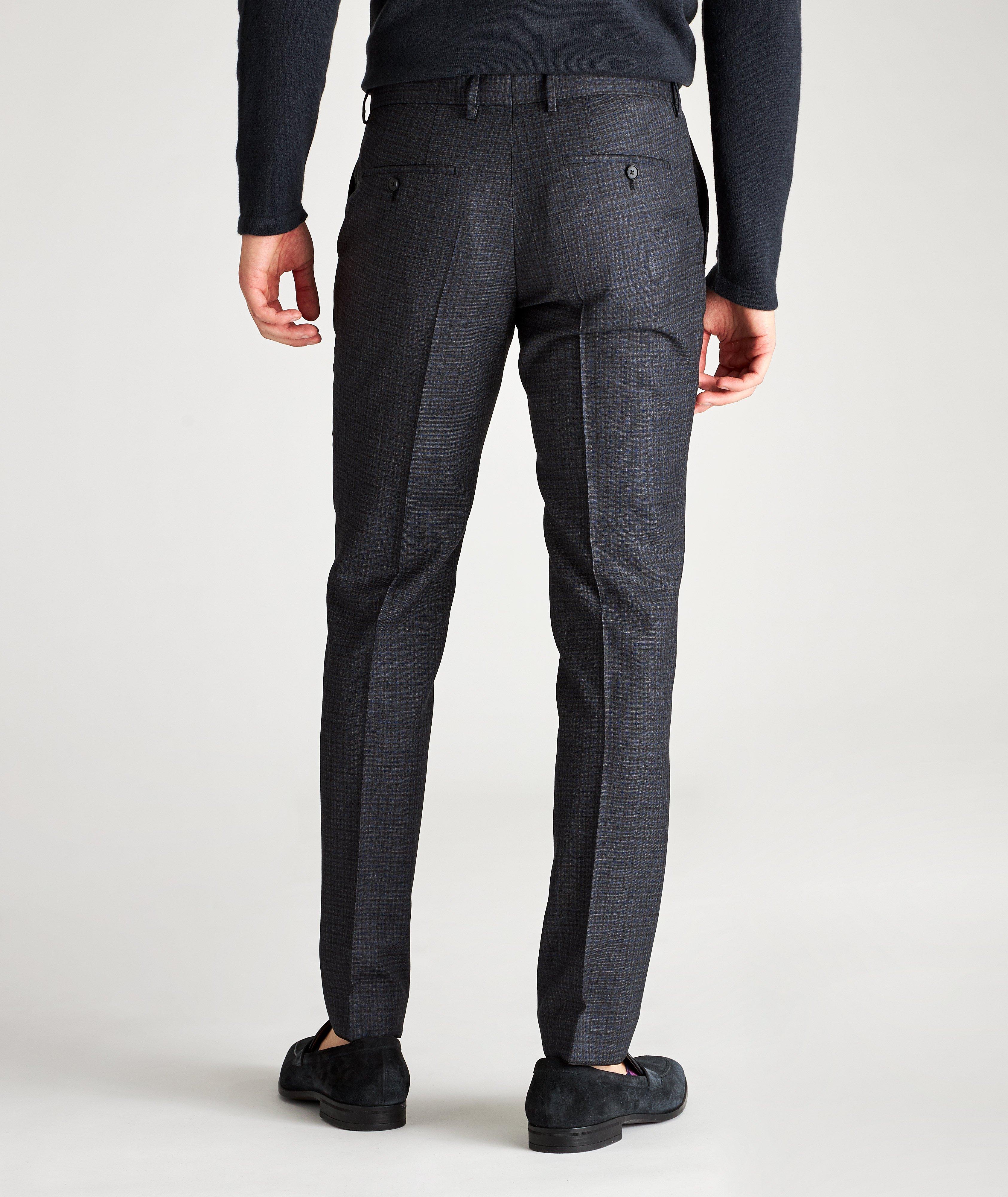 Pantalon habillé Ben2 en laine à motif quadrillé de coupe amincie image 1