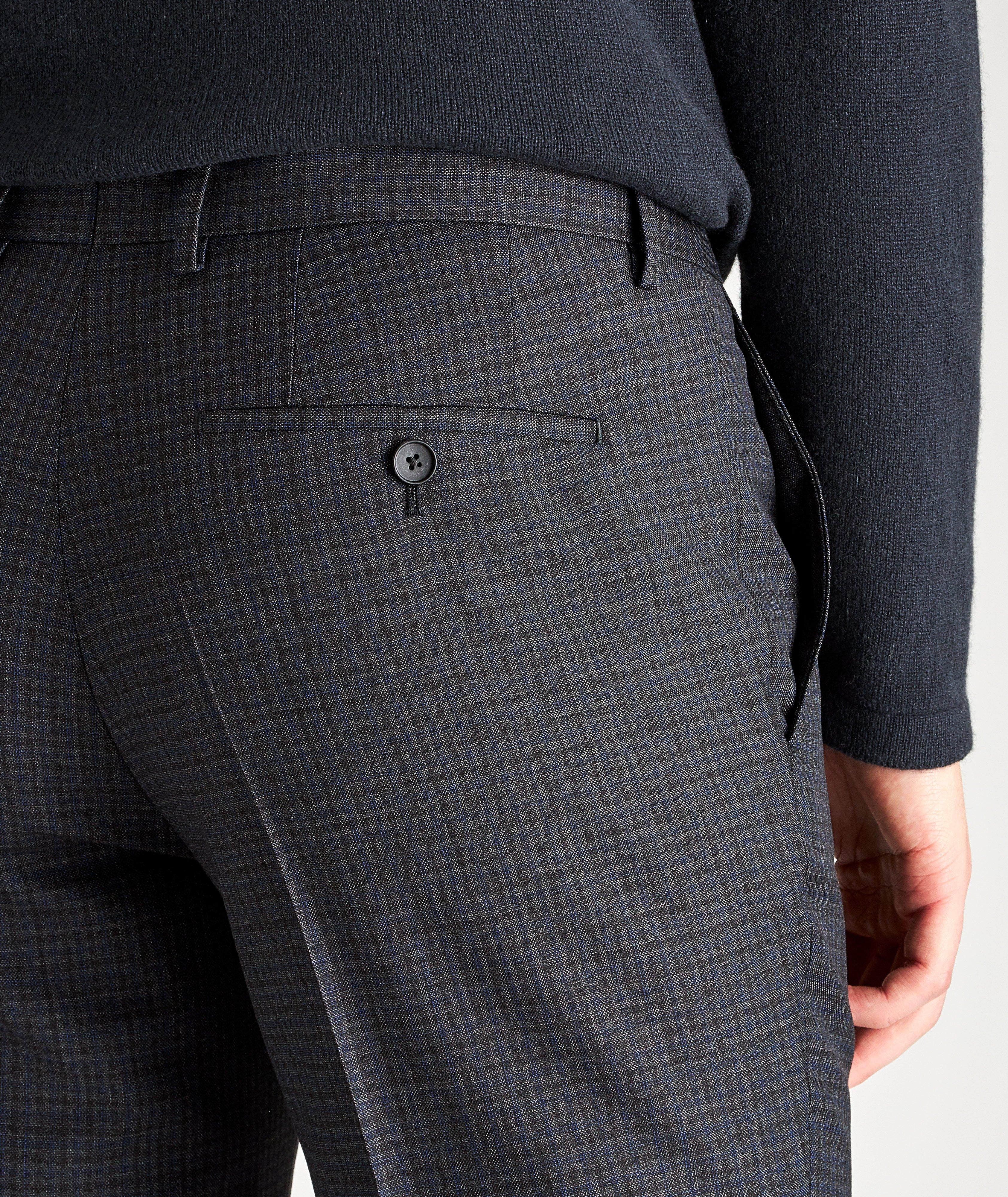 Pantalon habillé Ben2 en laine à motif quadrillé de coupe amincie image 2