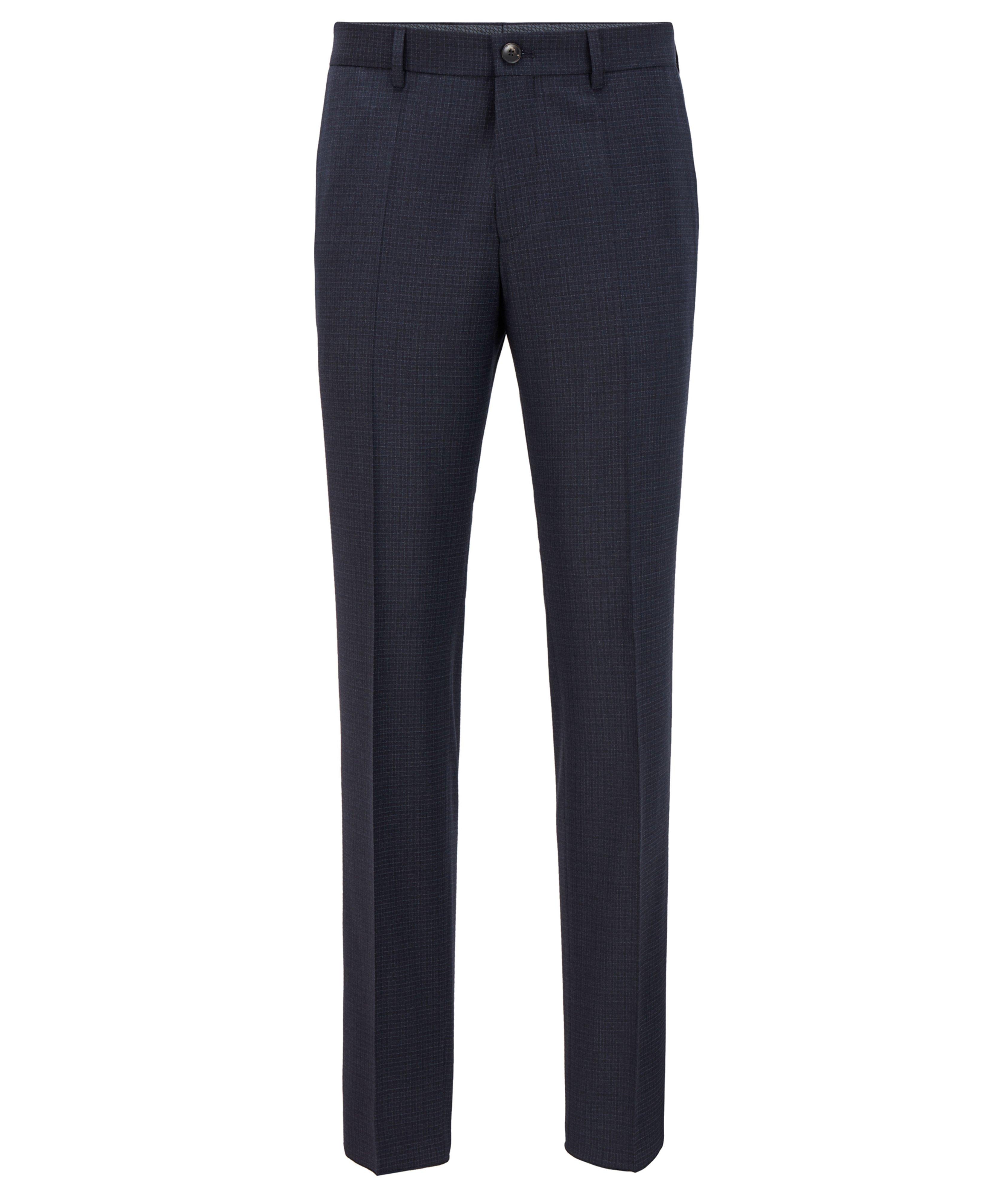 Slim Fit Checkered Stretch Wool Trousers image 0