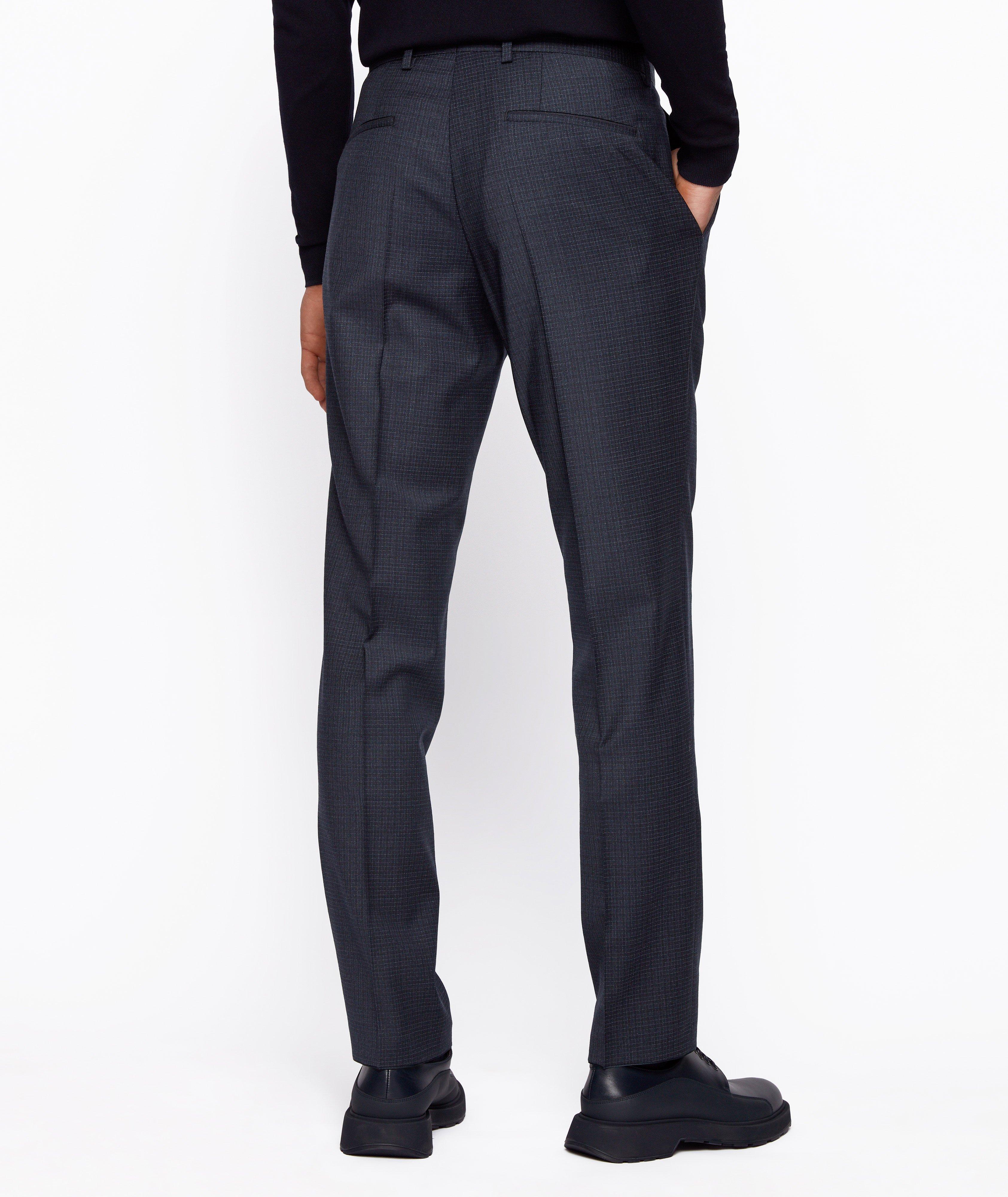 Slim Fit Checkered Stretch Wool Trousers image 2