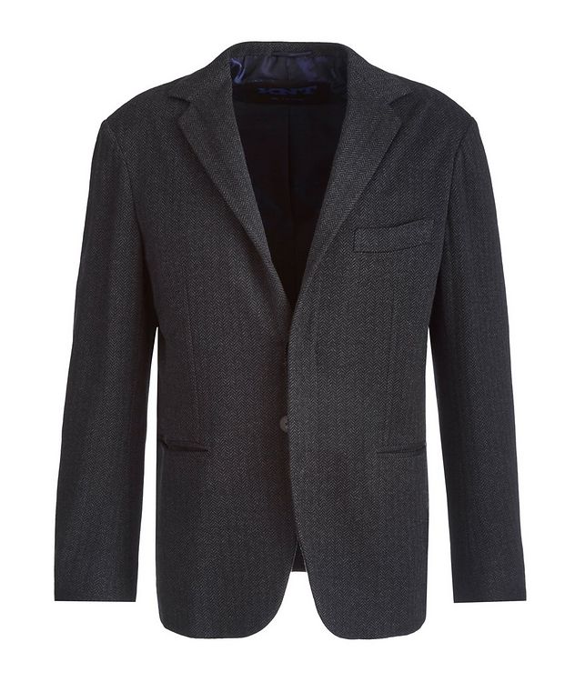 Contemporary Fit Herringbone Cashmere-Cotton Sports Jacket picture 1
