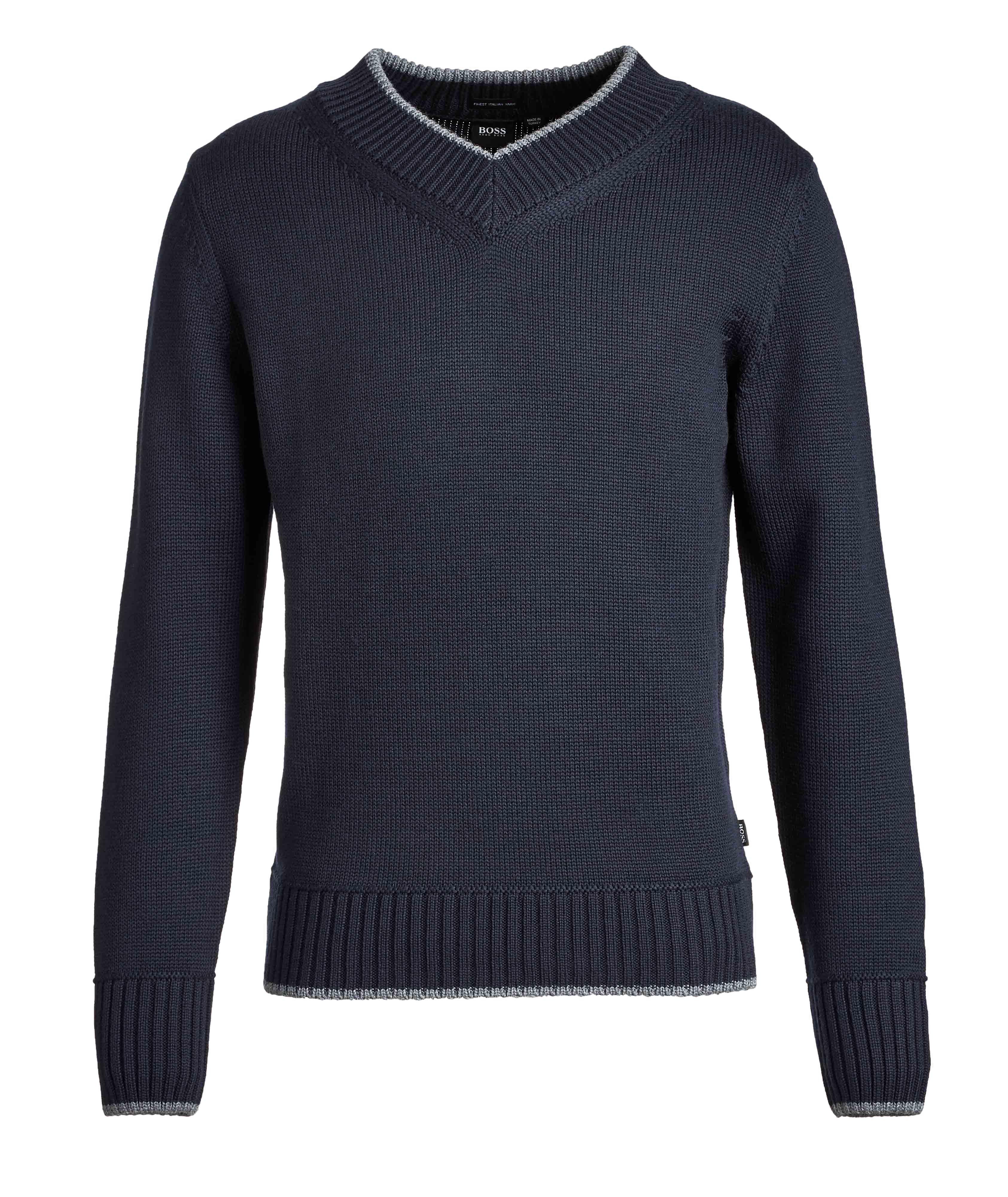 V-Neck Wool Knit Sweater image 0