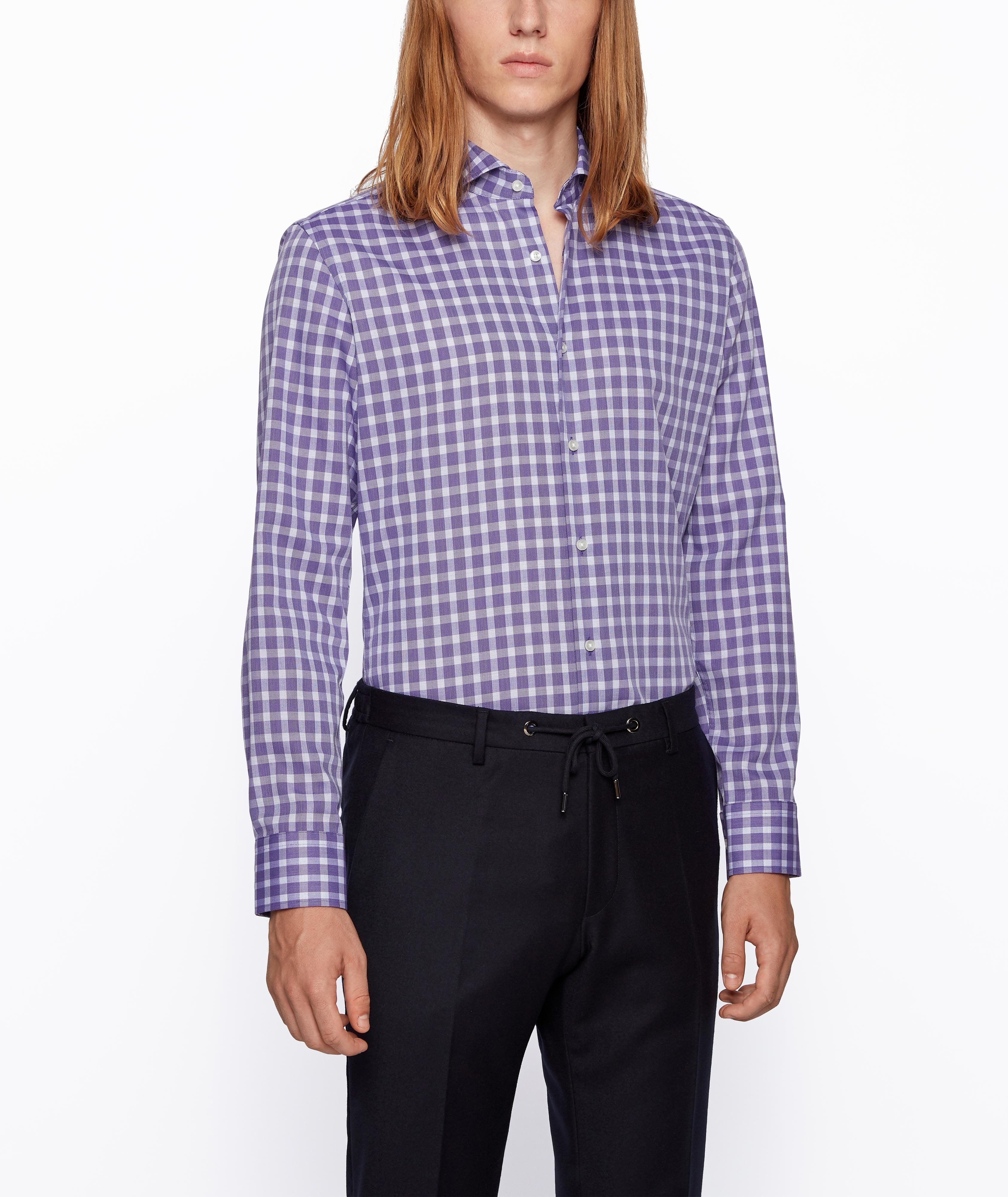 Slim-Fit Gingham Dress Shirt image 1