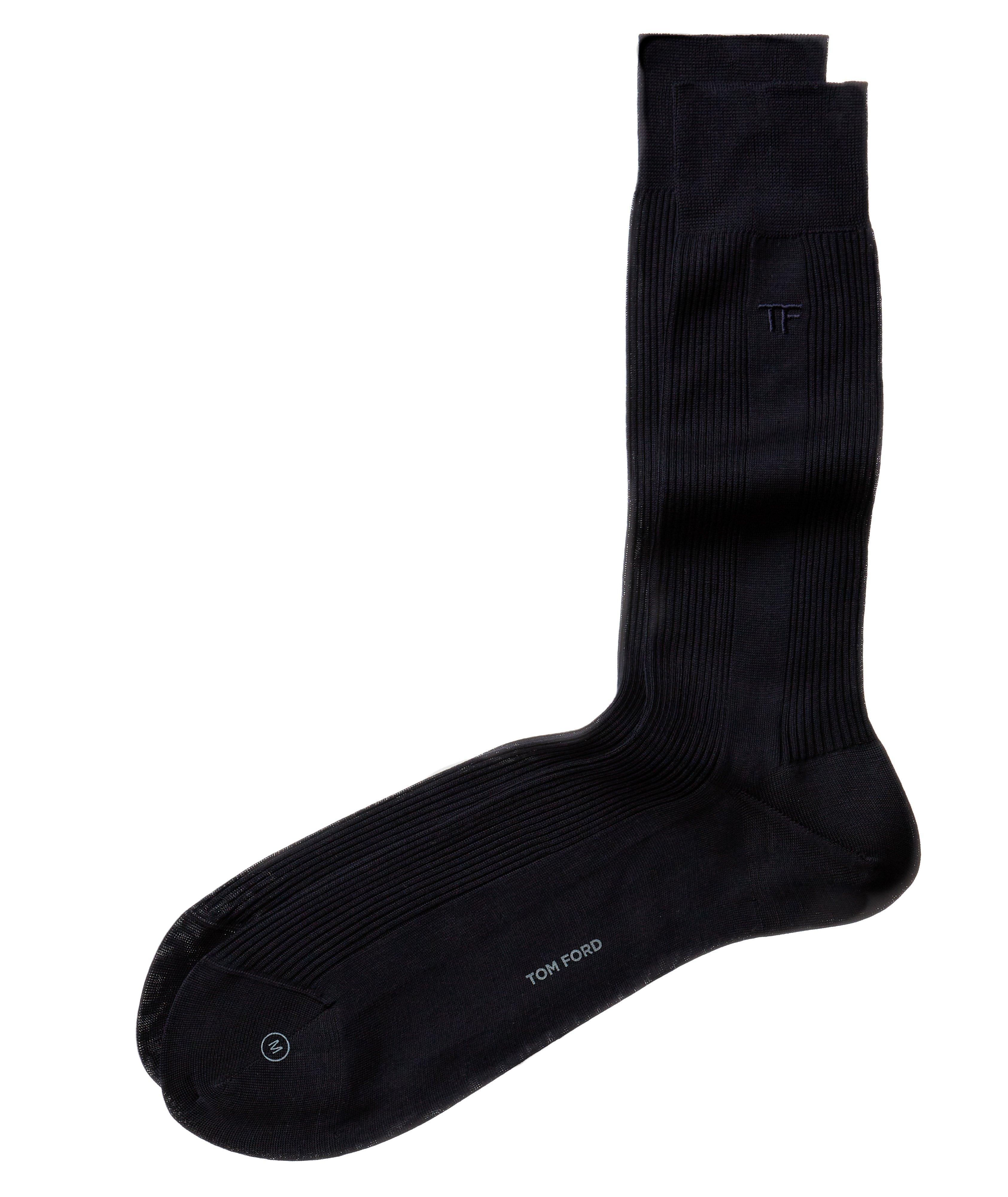 Ribbed High Dress Socks image 0