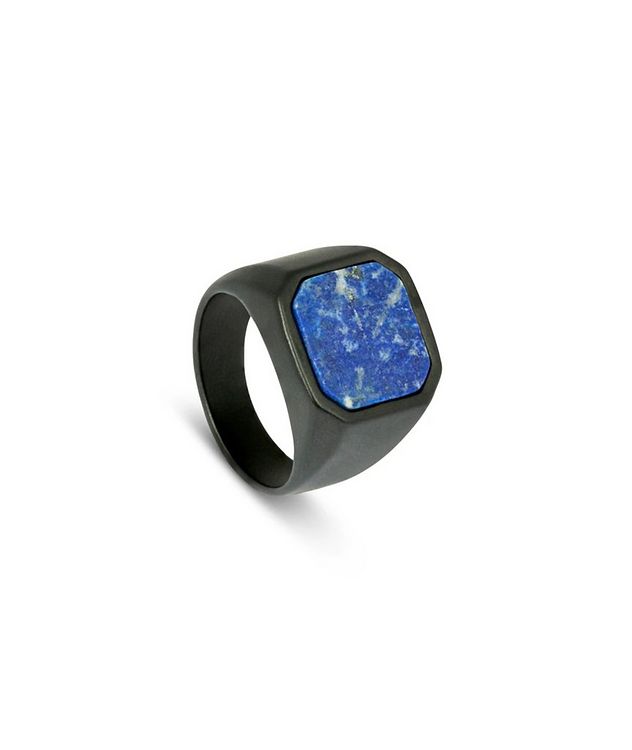 Ceramic Signet Ring with Lapis picture 2