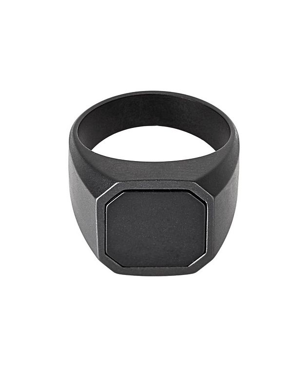 Ceramic Signet Ring with Onyx picture 1