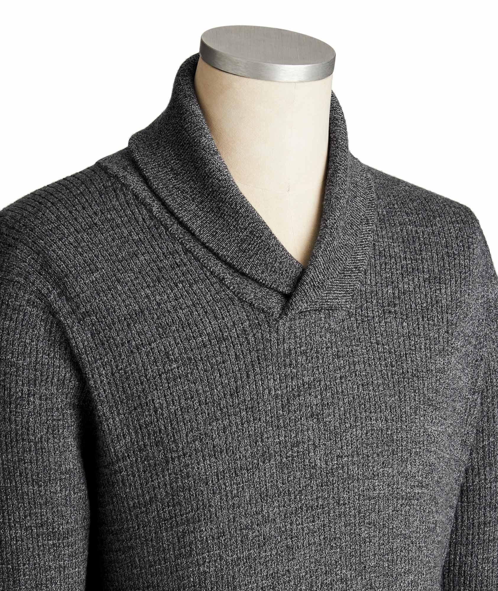 Extra-Fine Merino Wool Shawl Collar Sweater image 1