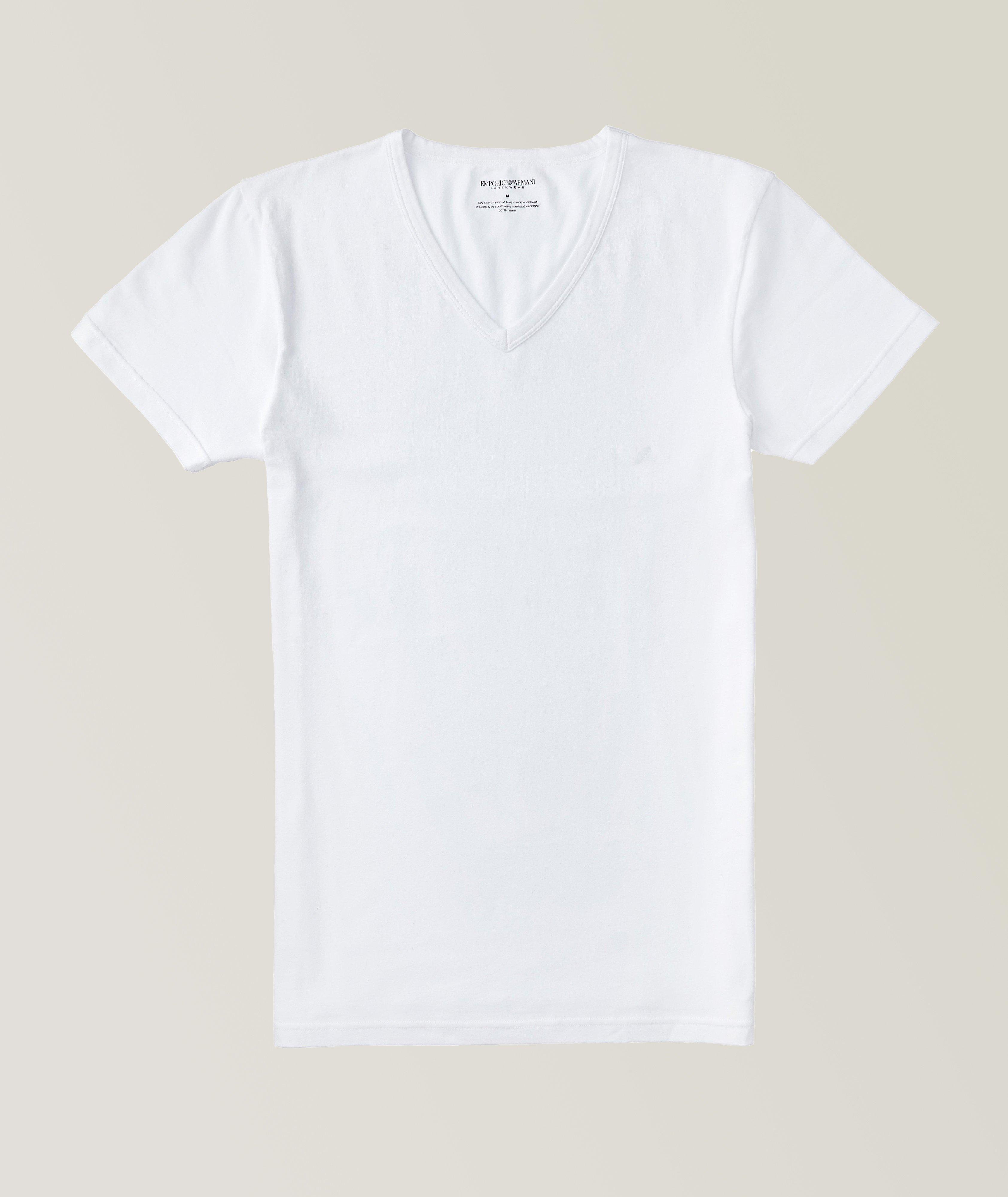 Stretch-Cotton V-Neck T-Shirt image 0