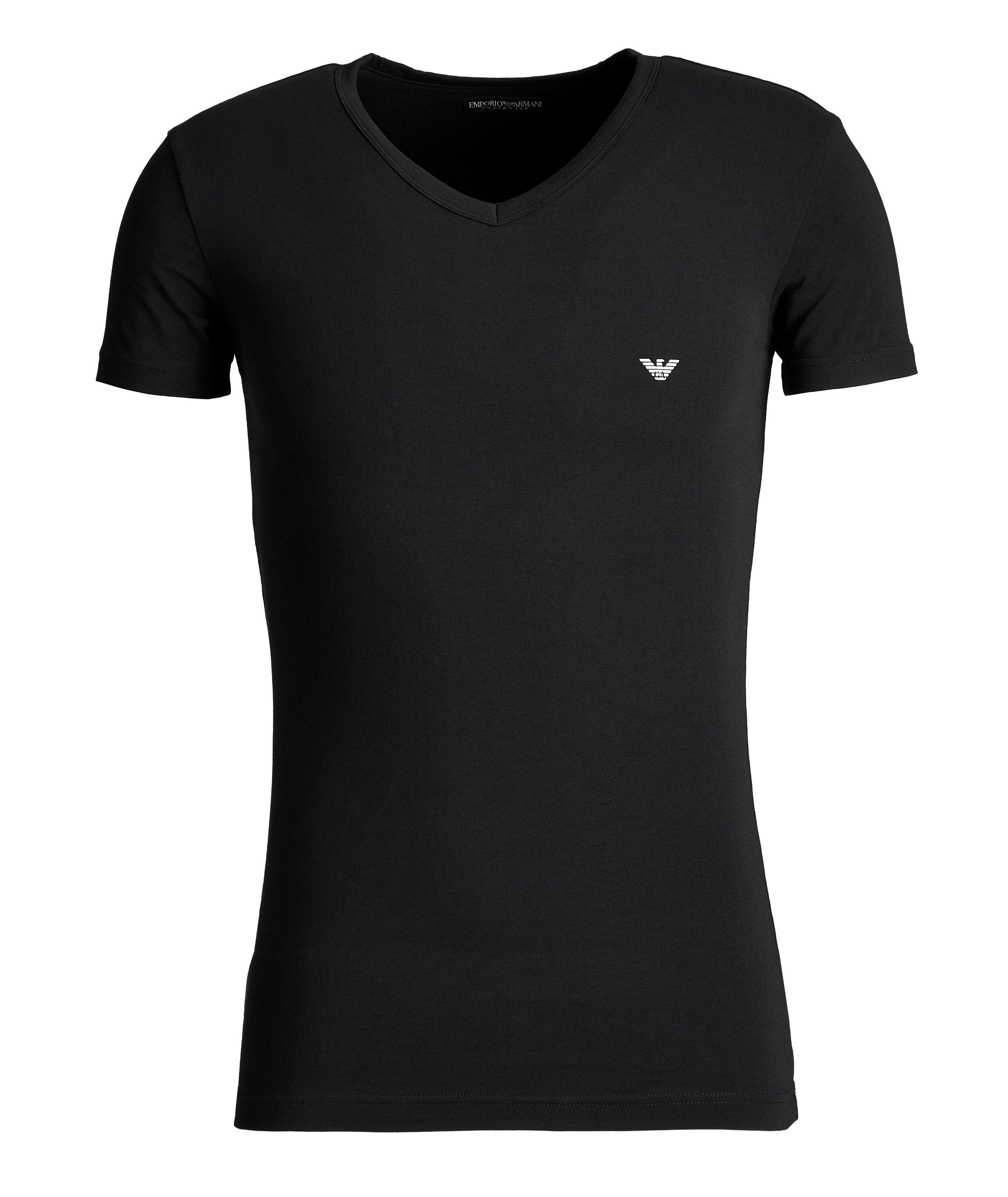 Stretch-Cotton V-Neck T-Shirt image 0