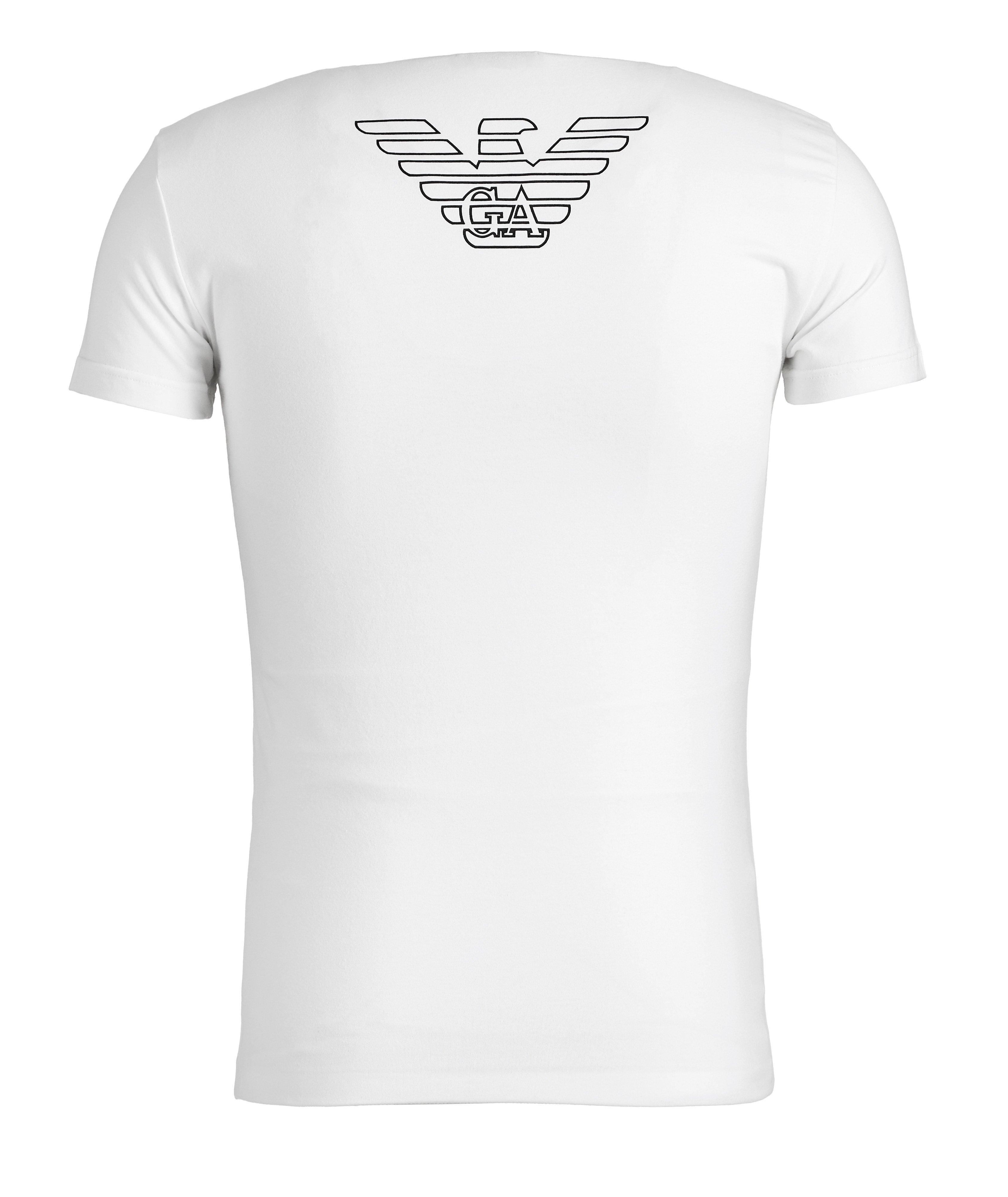 T-shirt en coton extensible à encolure en V image 1