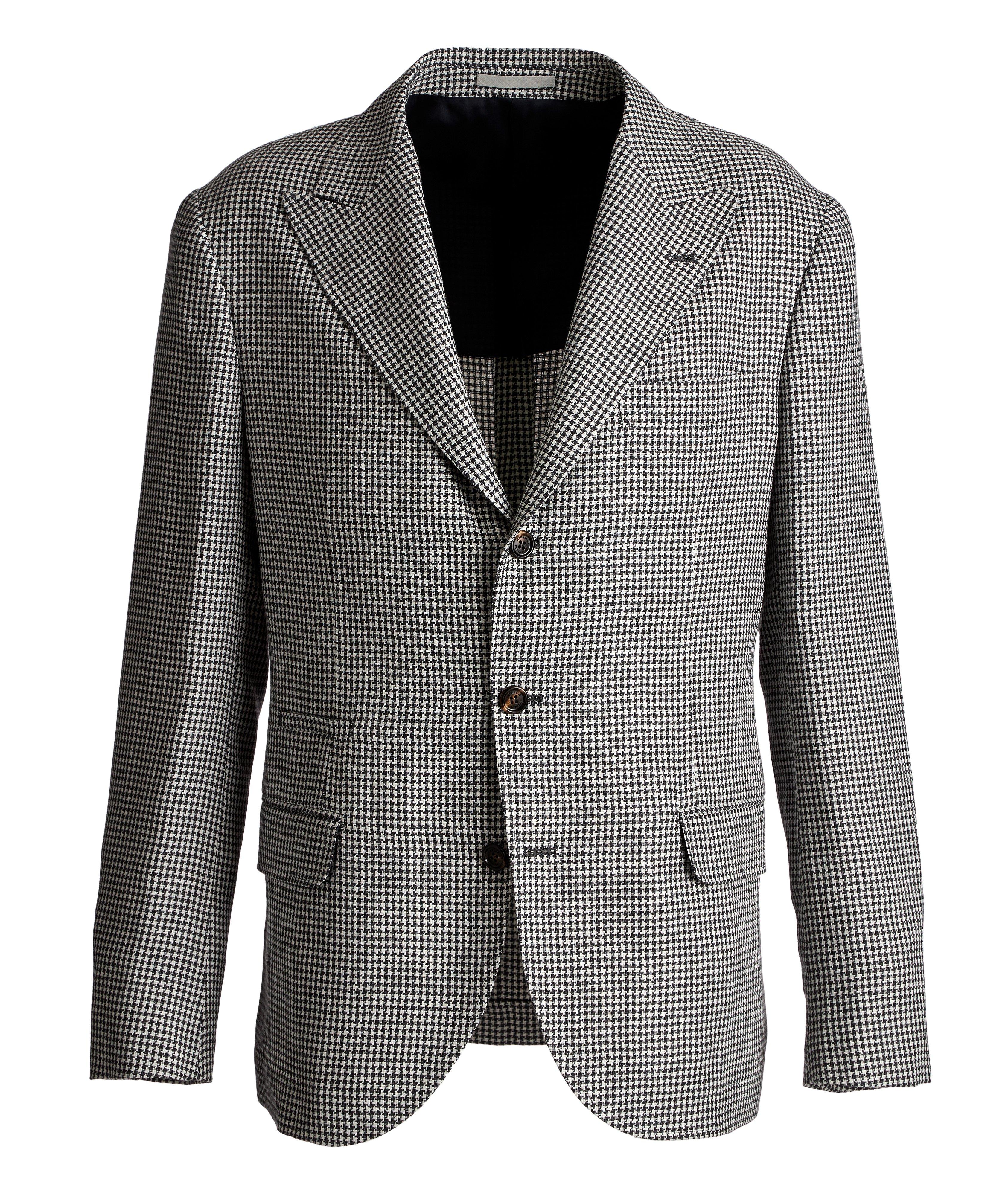 Houndstooth Linen, Wool, and Silk Sports Jacket image 0