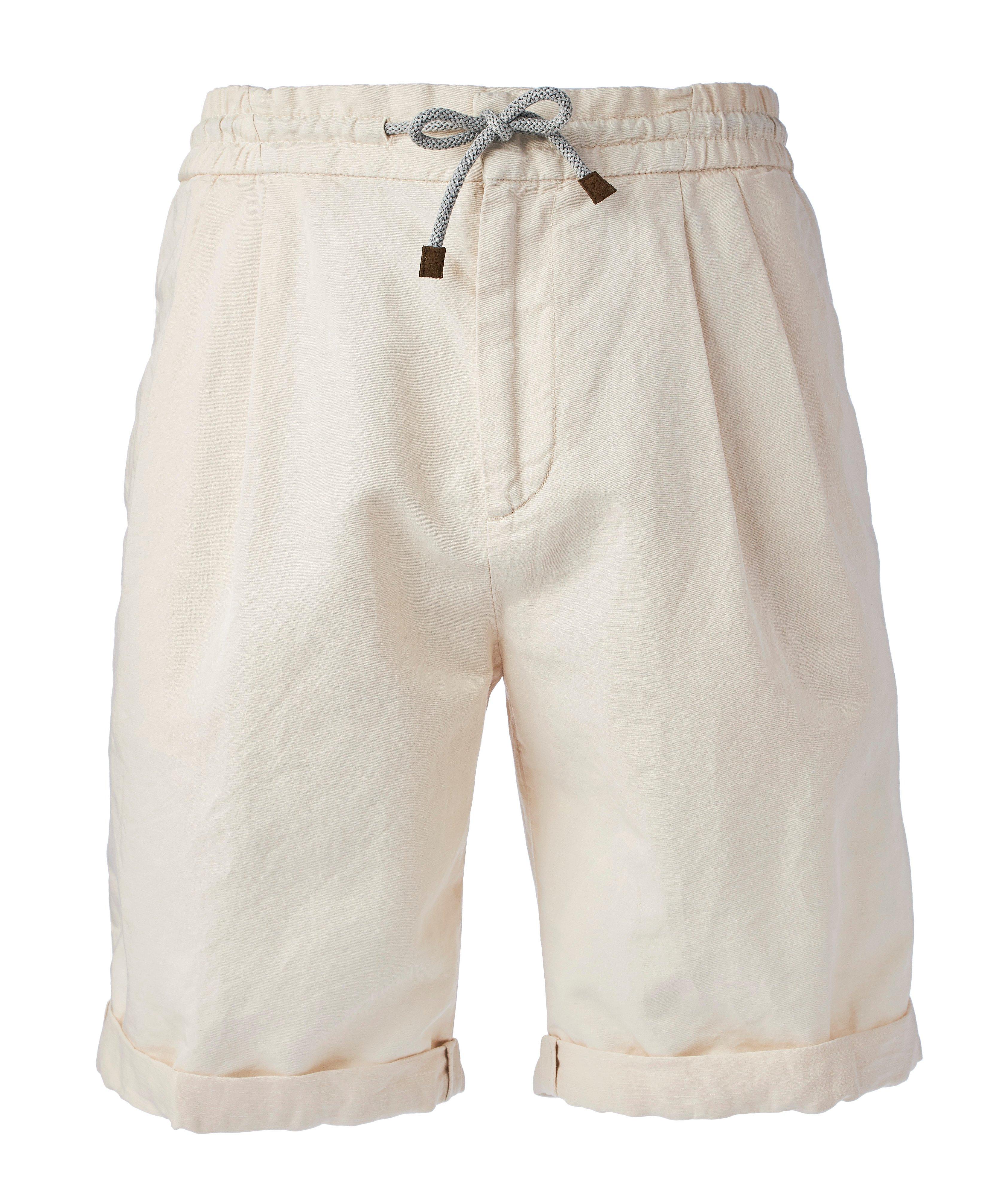 Linen-Cotton Drawstring Shorts image 0