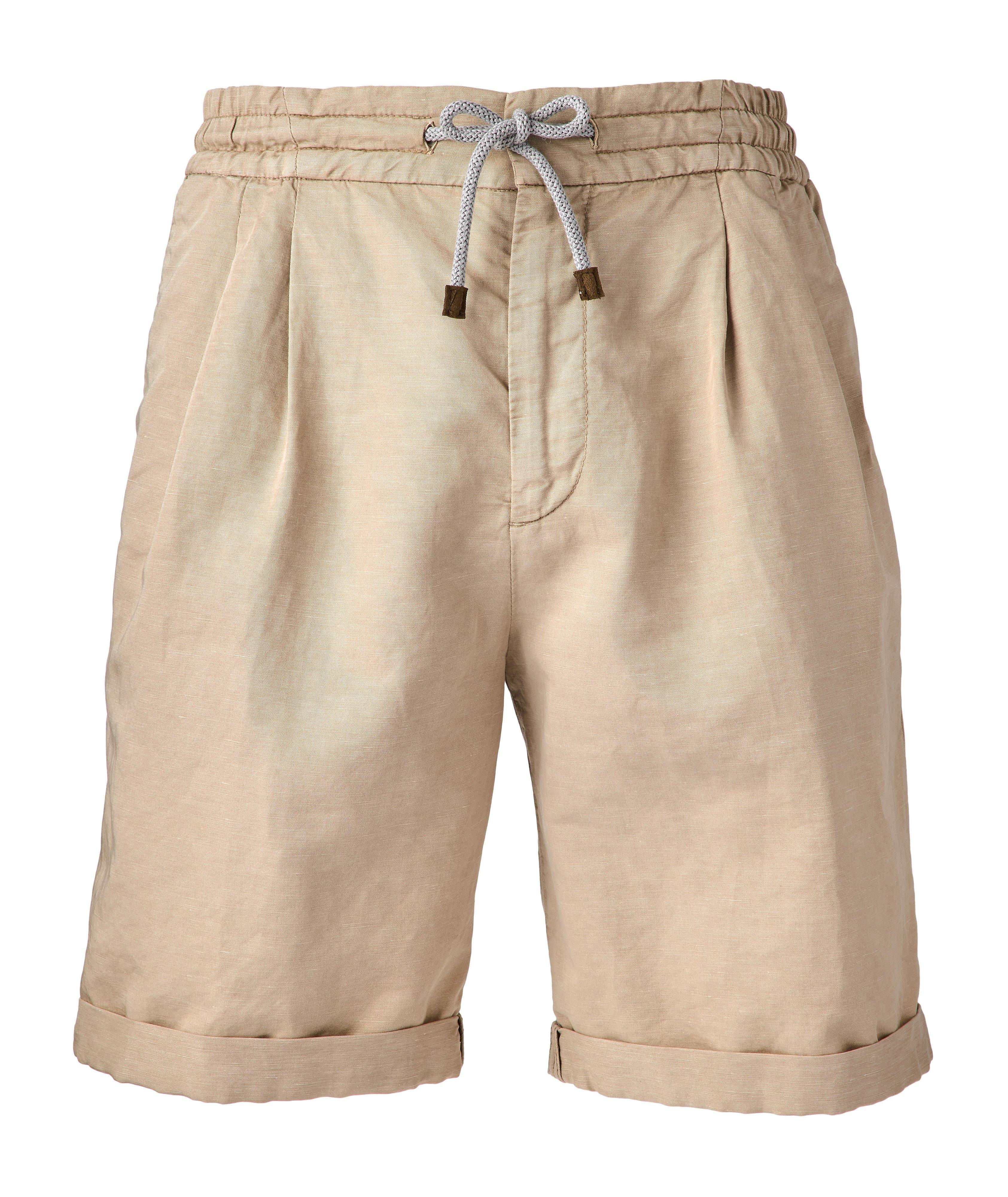 Linen-Cotton Drawstring Shorts image 0