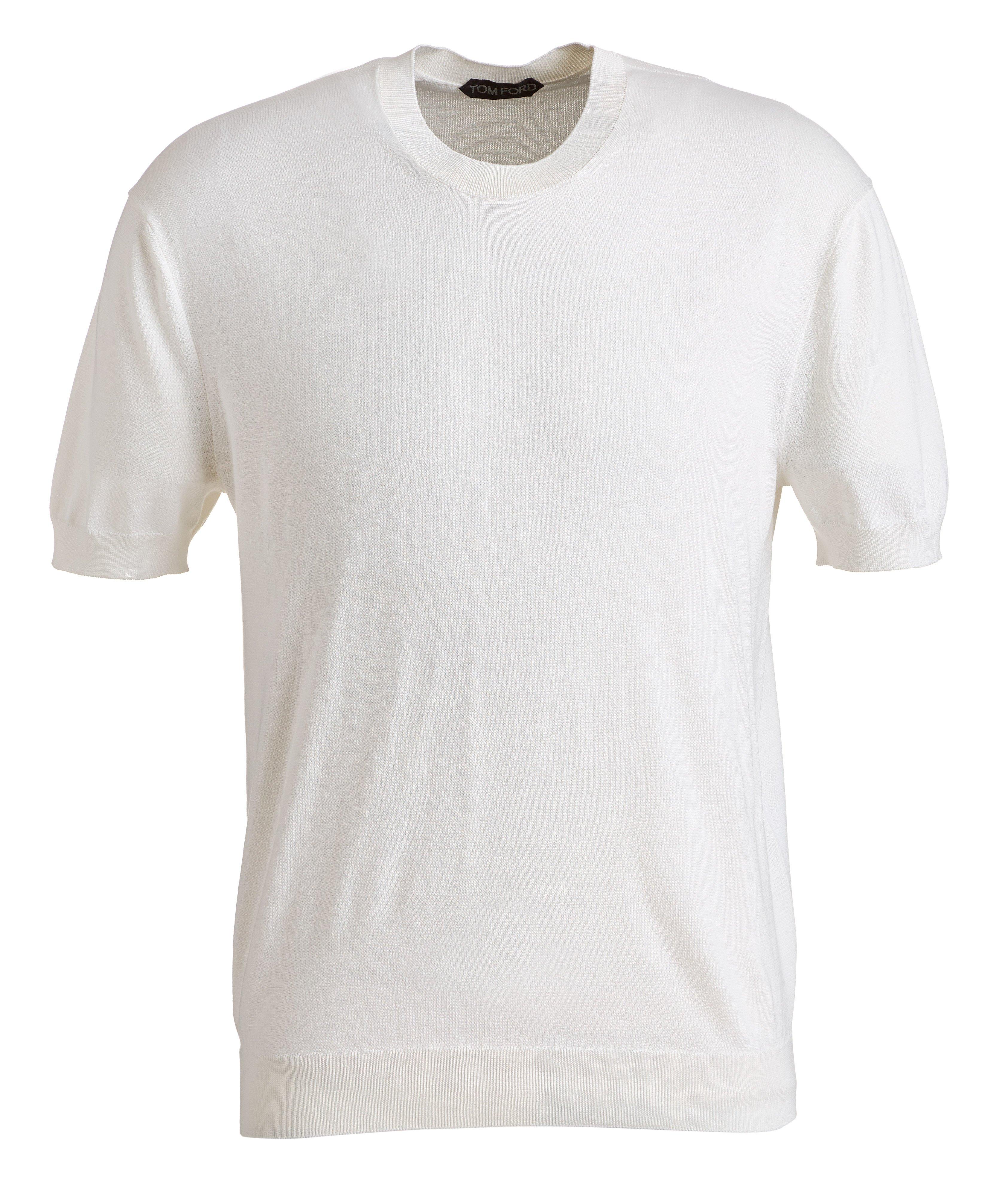 T-shirt en tricot de soie et coton image 0
