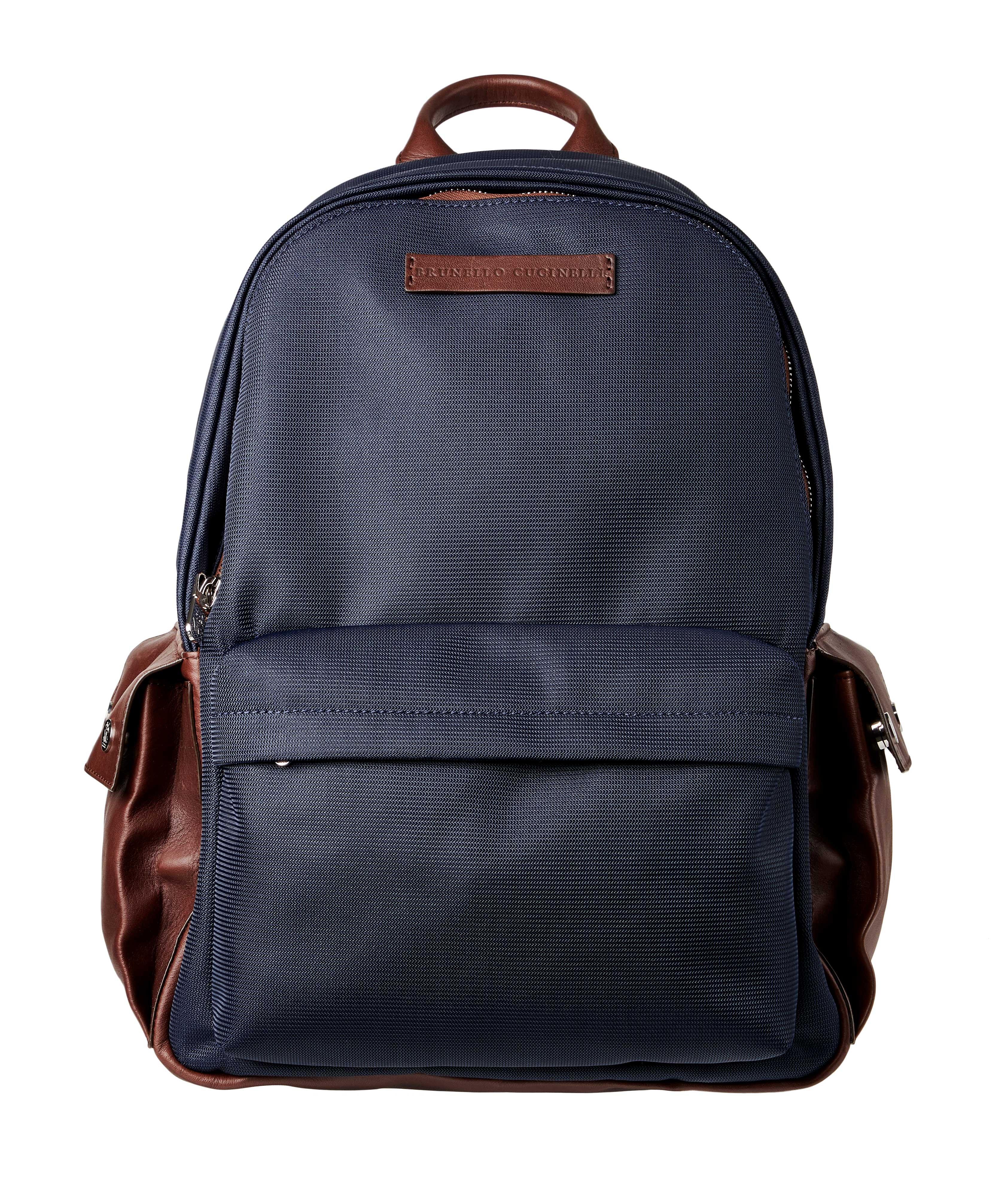 Nylon and Leather Backpack image 0