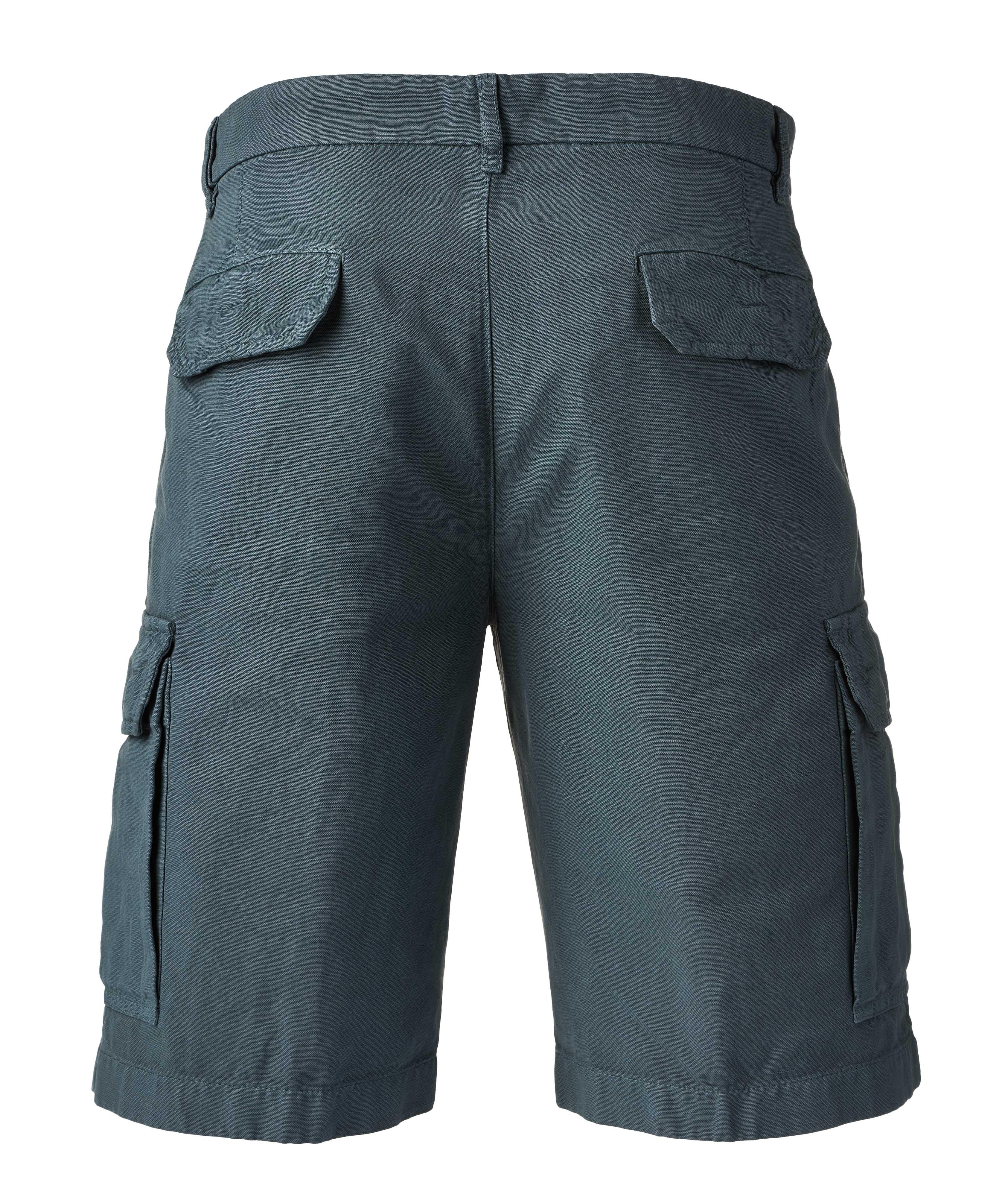 Cotton Linen Bermuda Cargo Shorts   image 1