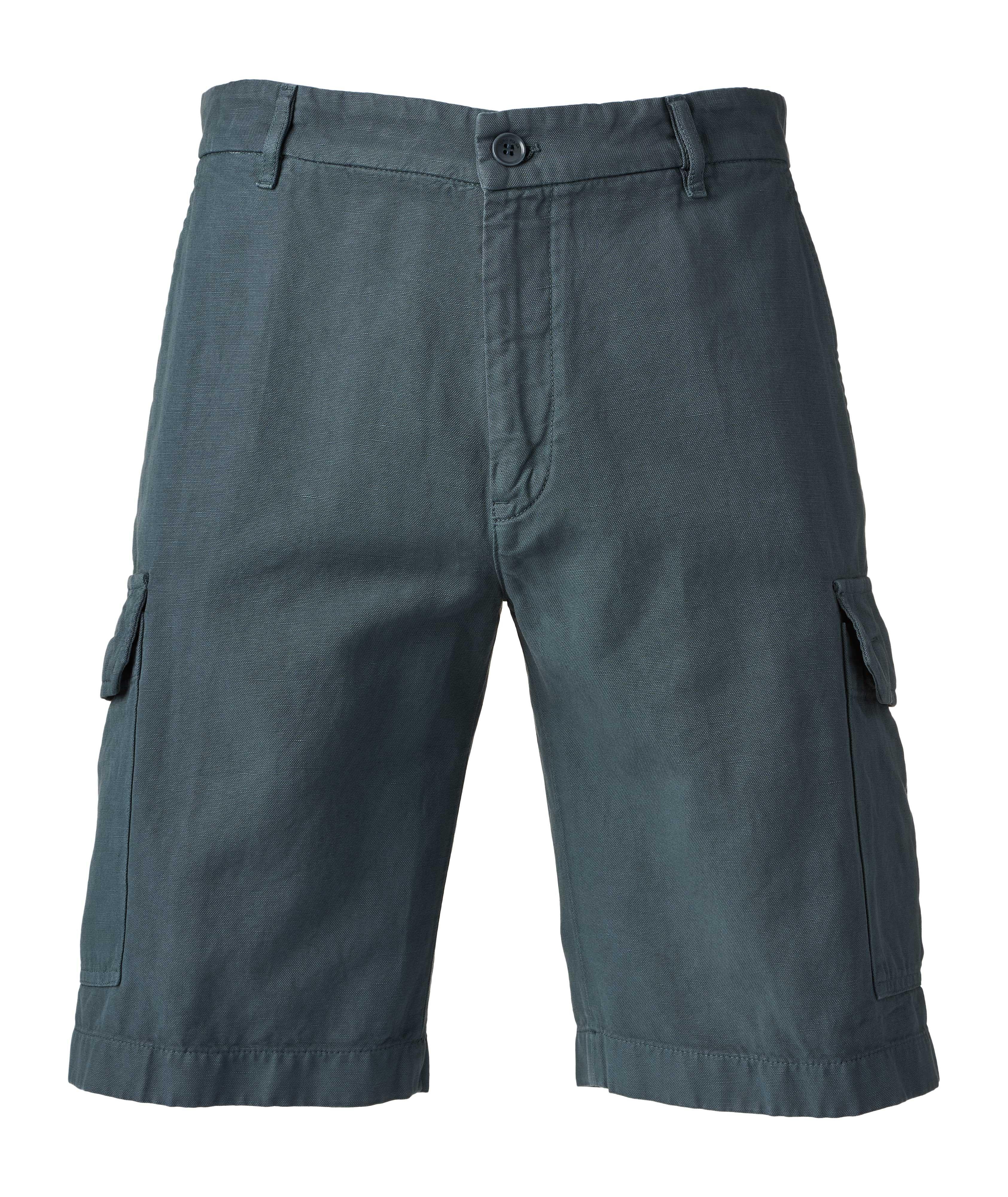 Cotton Linen Bermuda Cargo Shorts   image 0