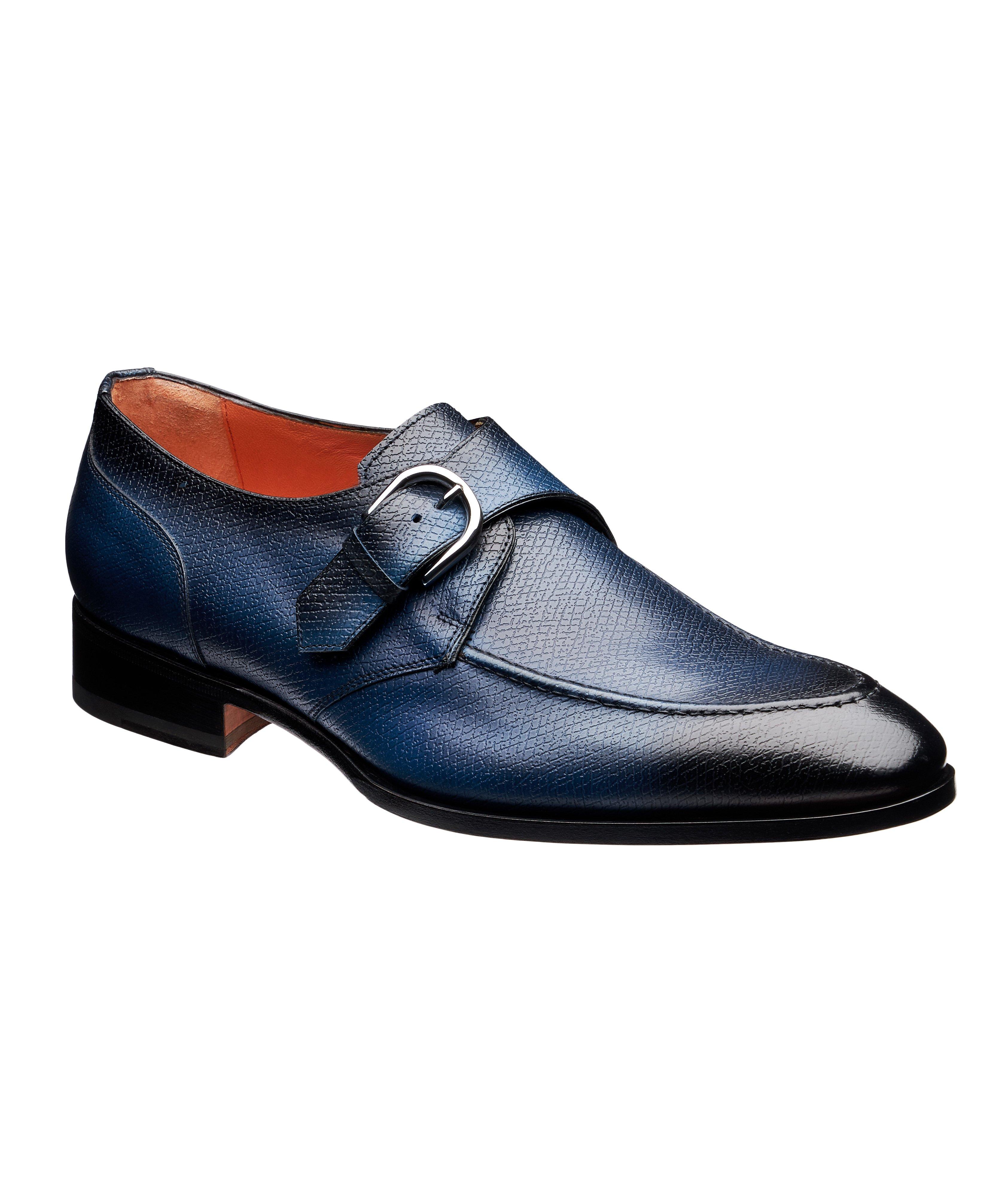 Textured Leather Monk-Straps image 0