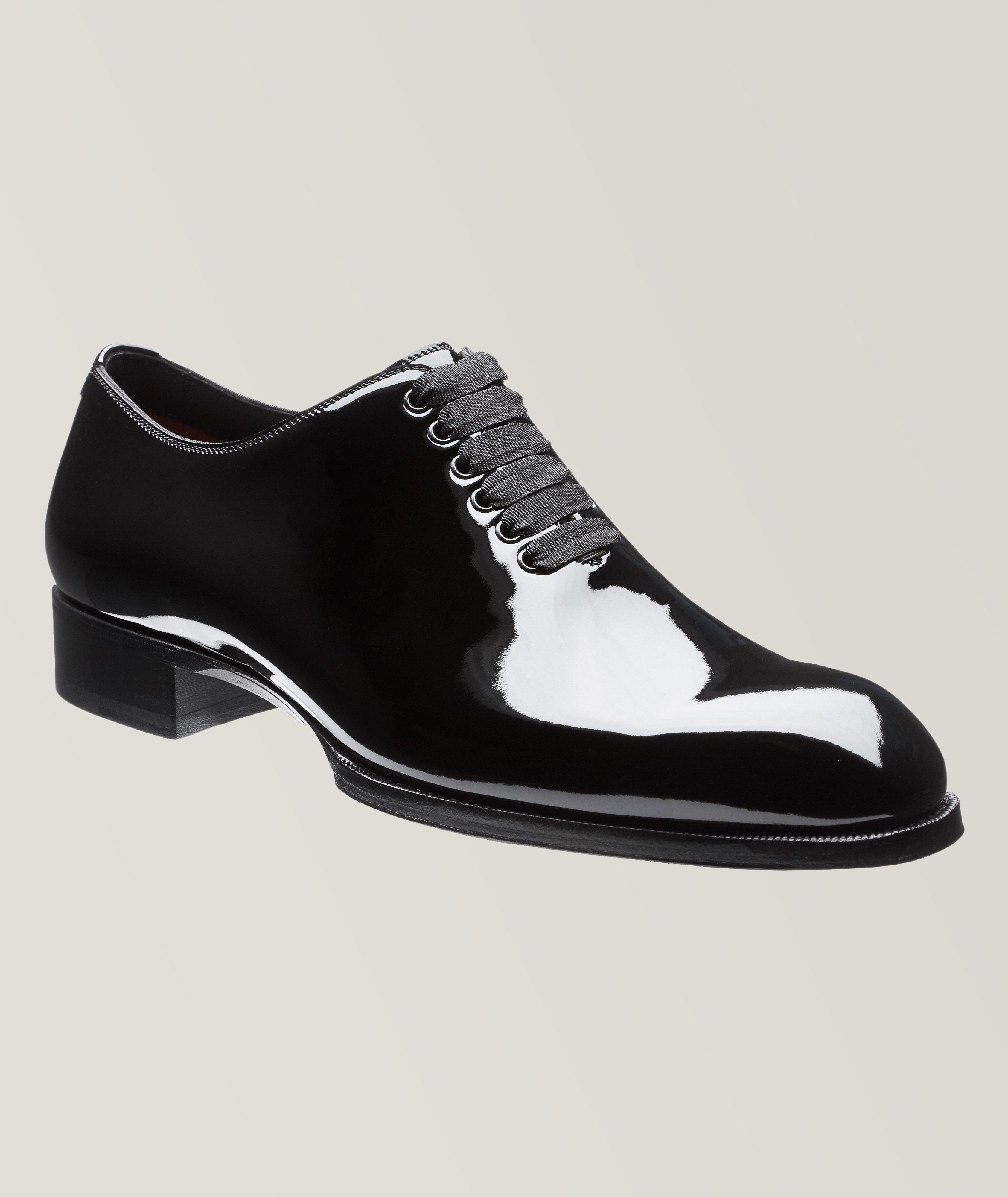 Elkan Whole-Cut Patent-Leather Oxford Shoes