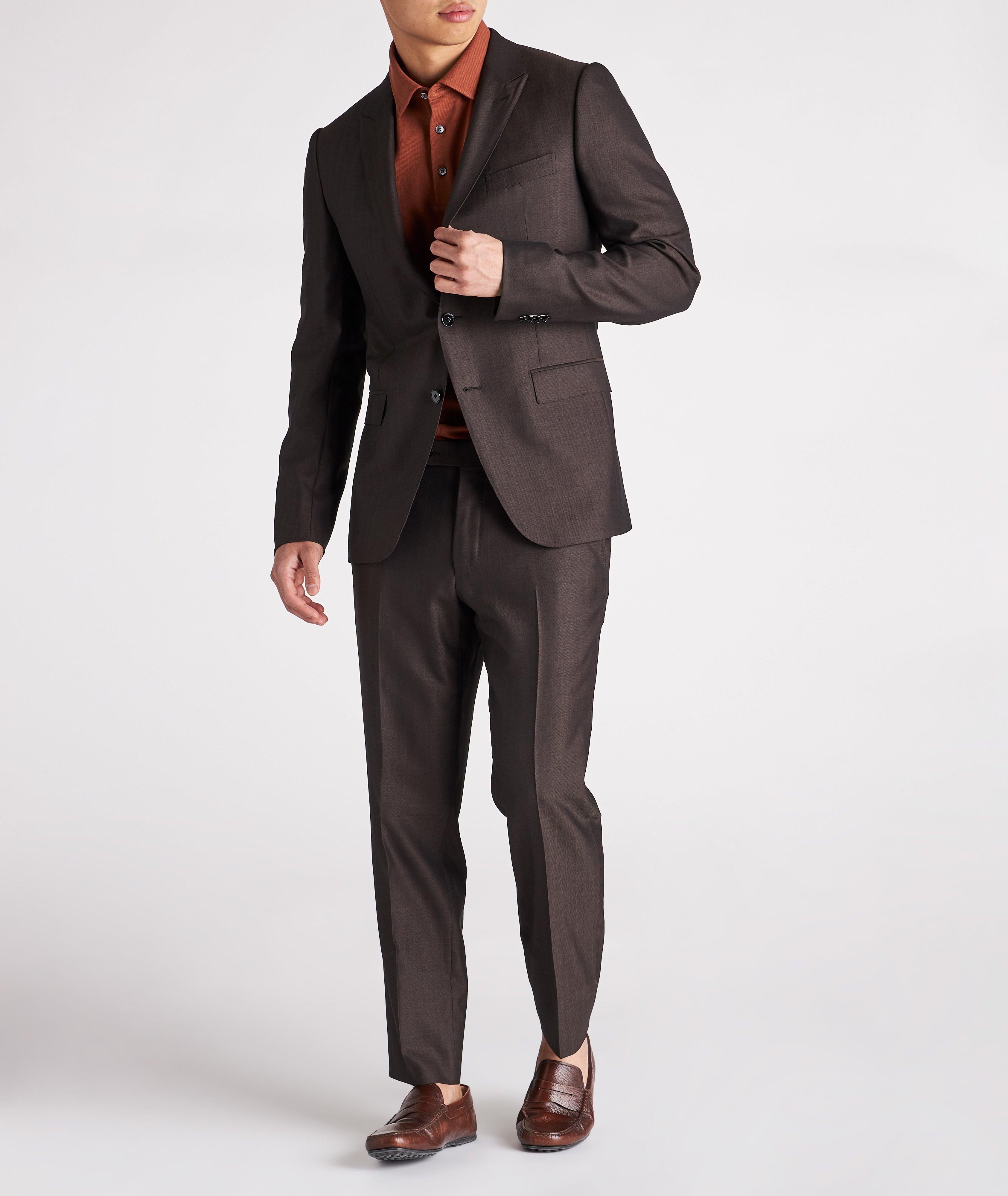 City AchillFarm Striped Wool-Silk Suit image 1