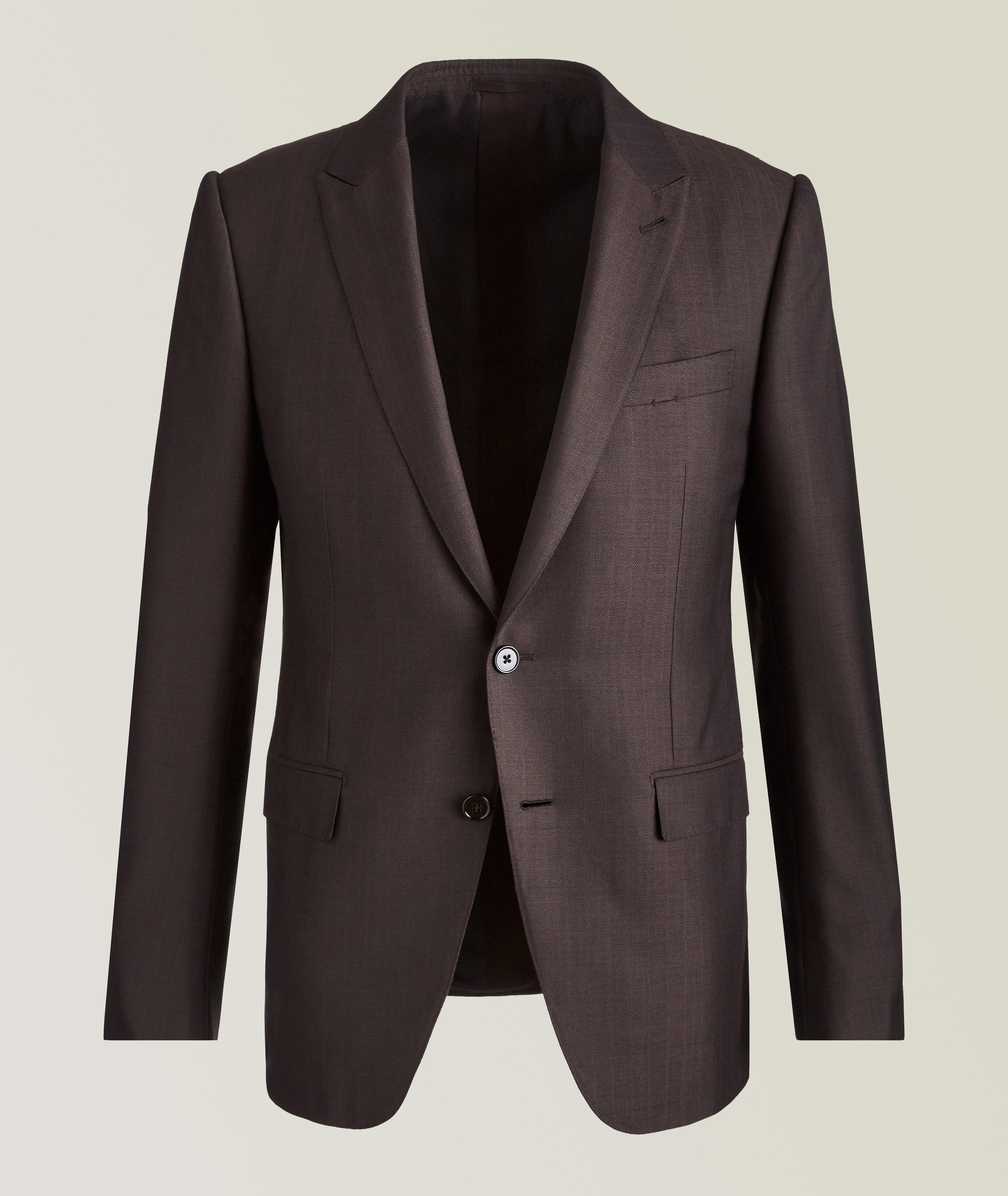 City AchillFarm Striped Wool-Silk Suit image 0
