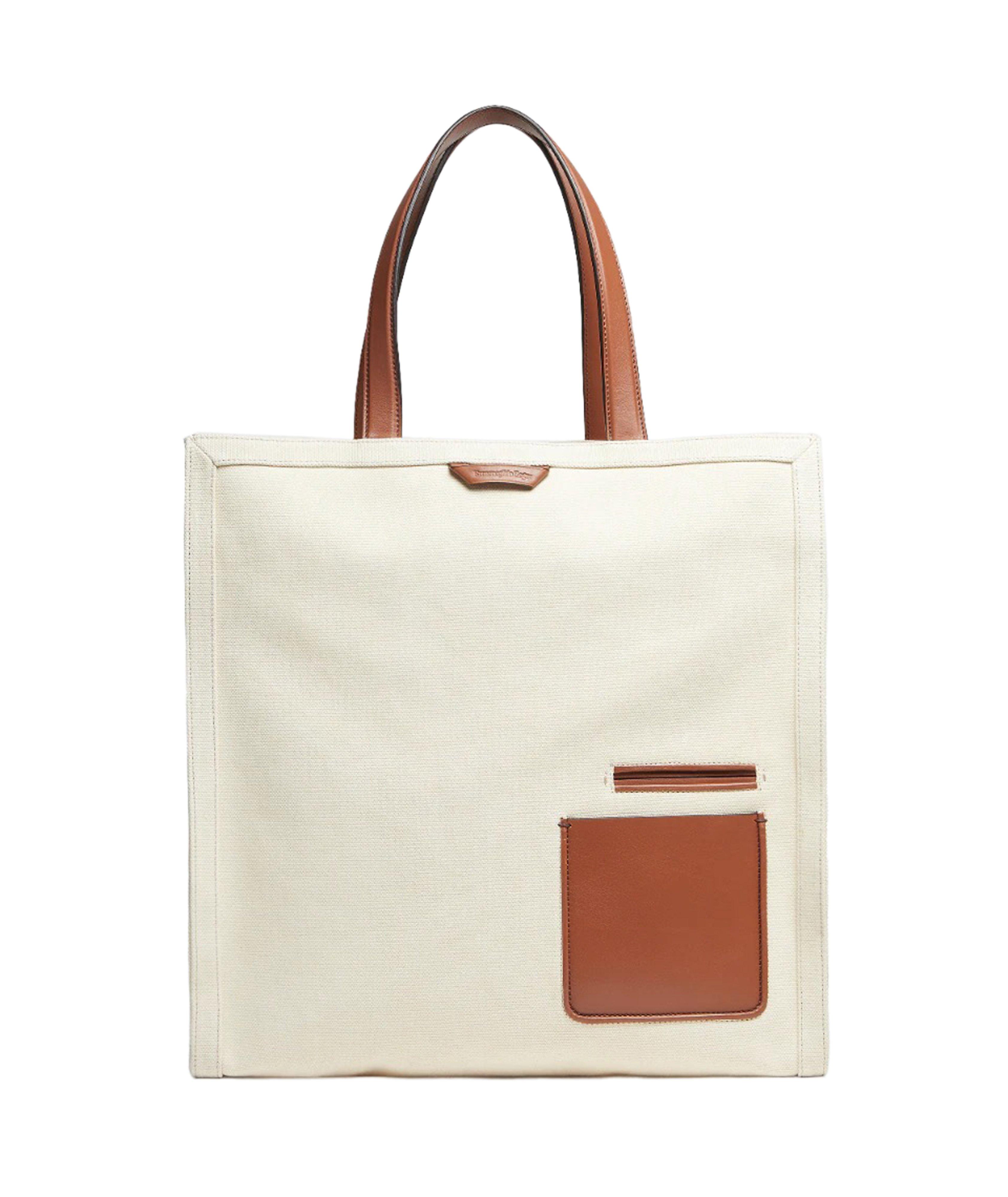 Cotton And Calfskin Tote Bag image 0