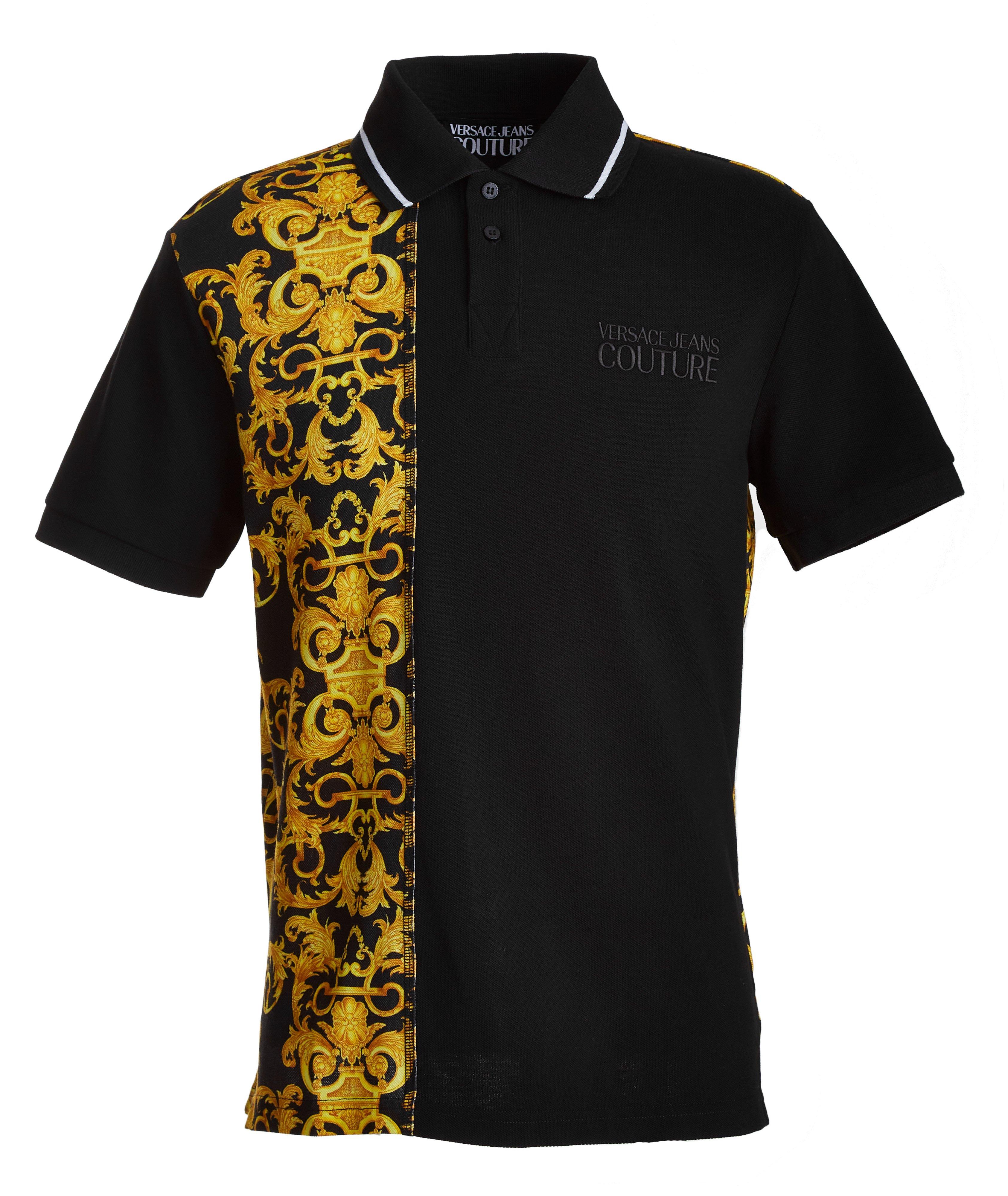 Polo en coton piqué à motif baroque image 0