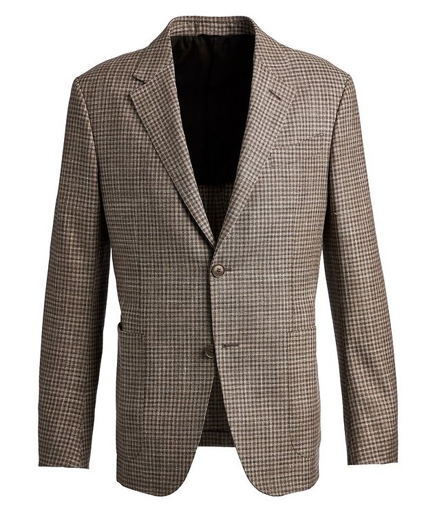 Gingham Wool, Silk, and Linen Sports Jacket picture 1