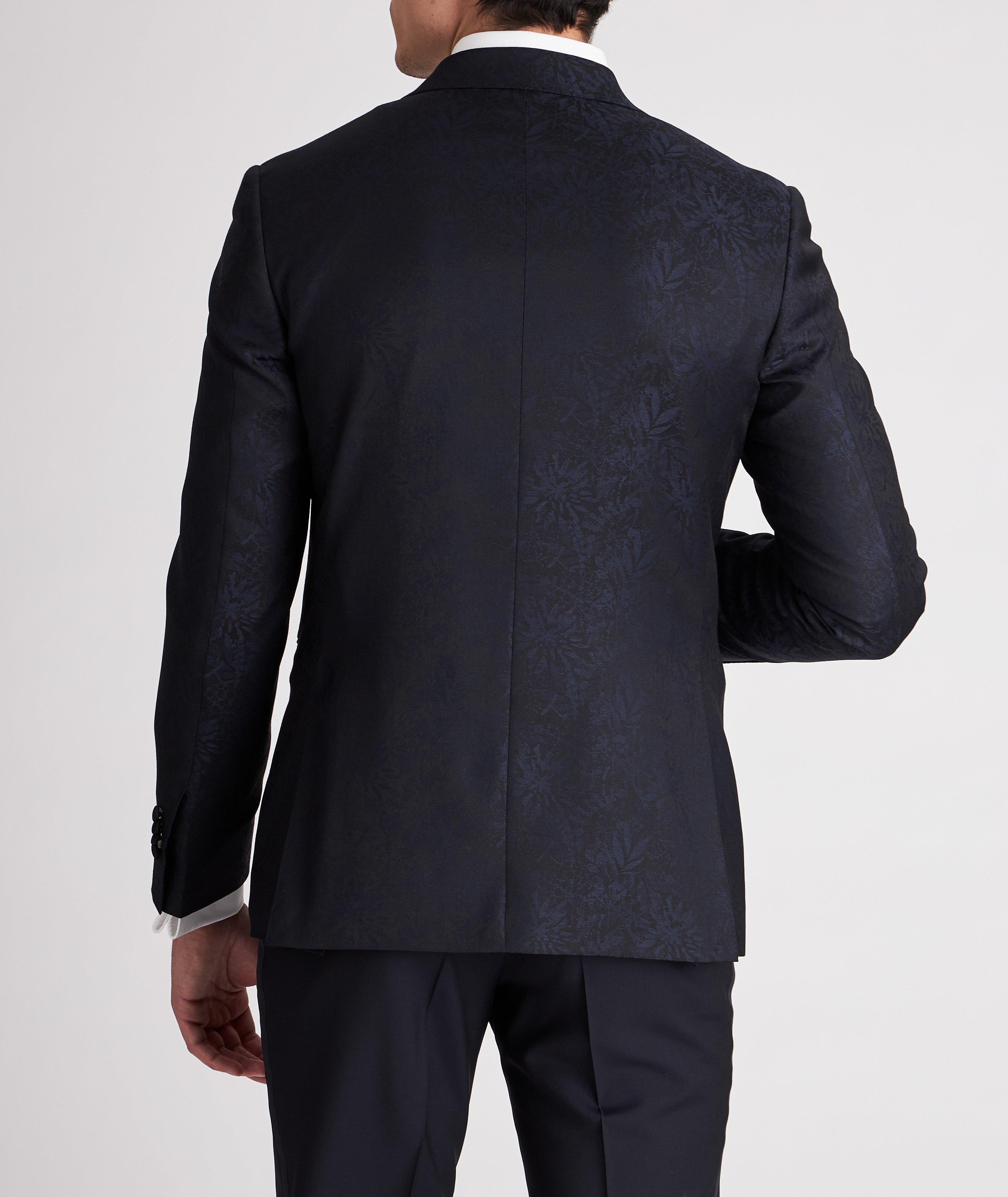 Veston de soirée en laine à motif floral et à revers à pointe image 2