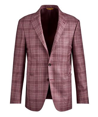 Canali Kei Windowpane Wool, Silk & Linen Sports Jacket