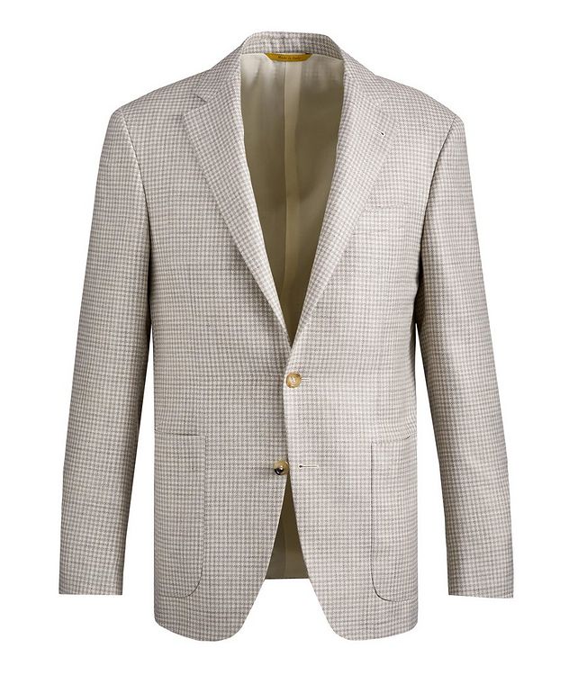 Kei Houndstooth Wool, Silk & Linen Sports Jacket picture 1