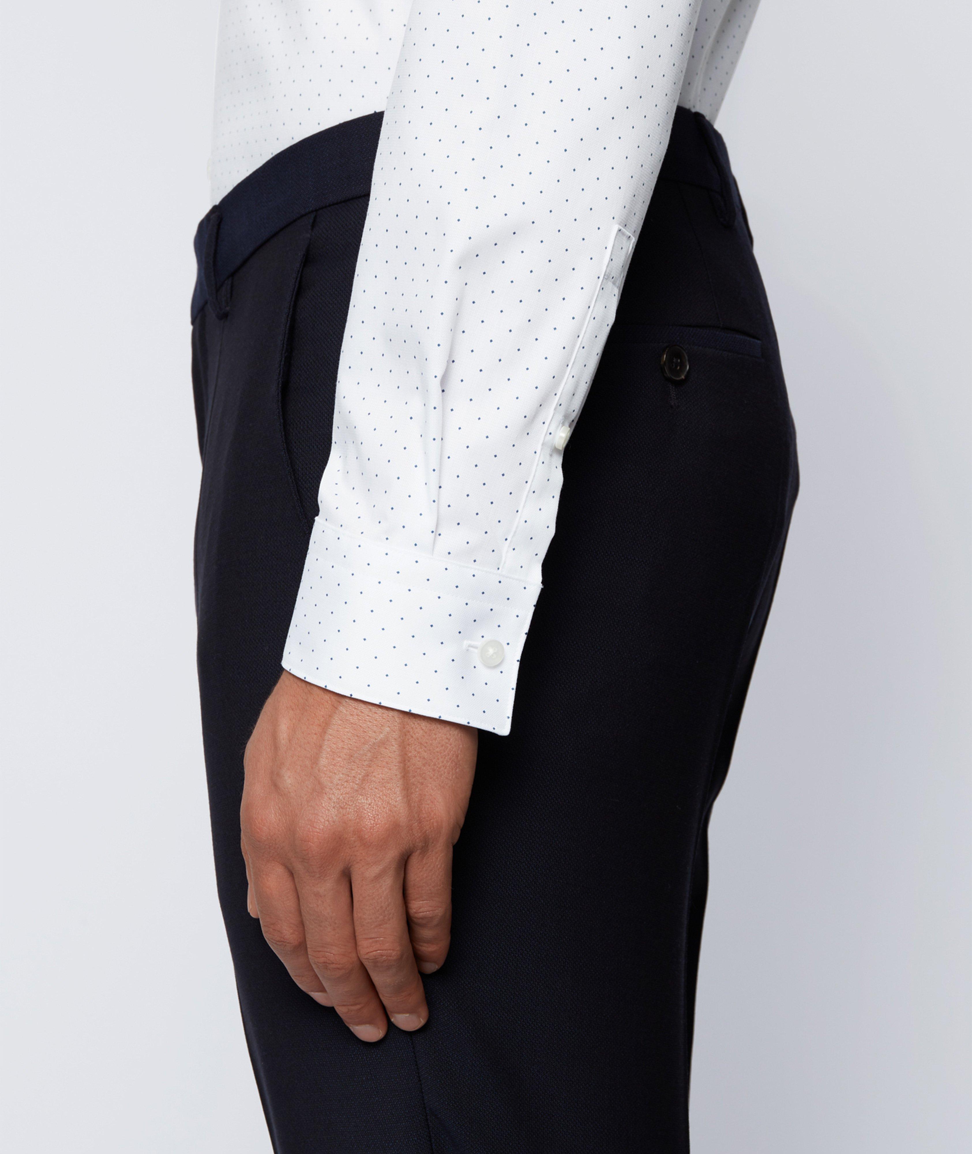 Chemise habillée en coton à motif pointillé de coupe amincie image 4