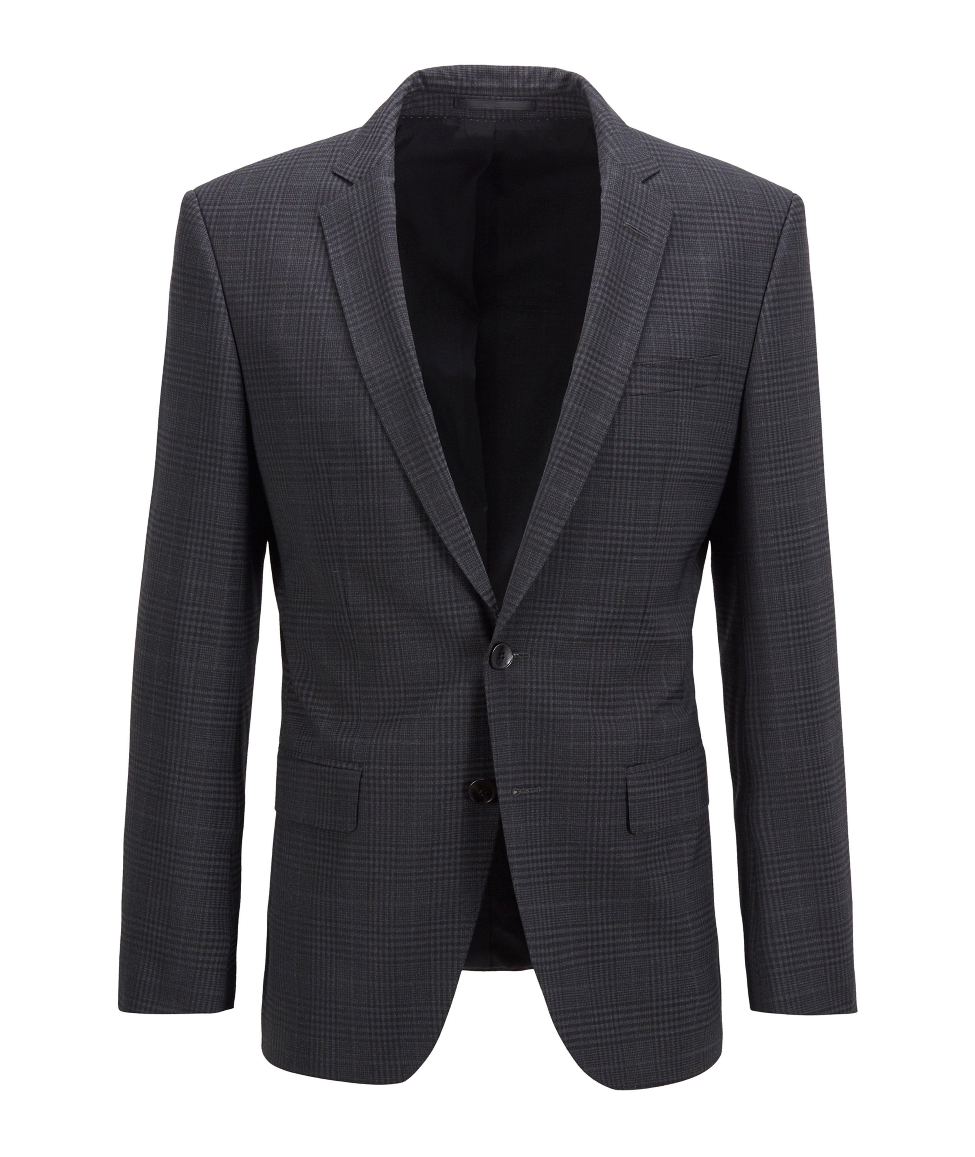 Slim-Fit Micro-Checked Stretch-Wool Sports Jacket image 0