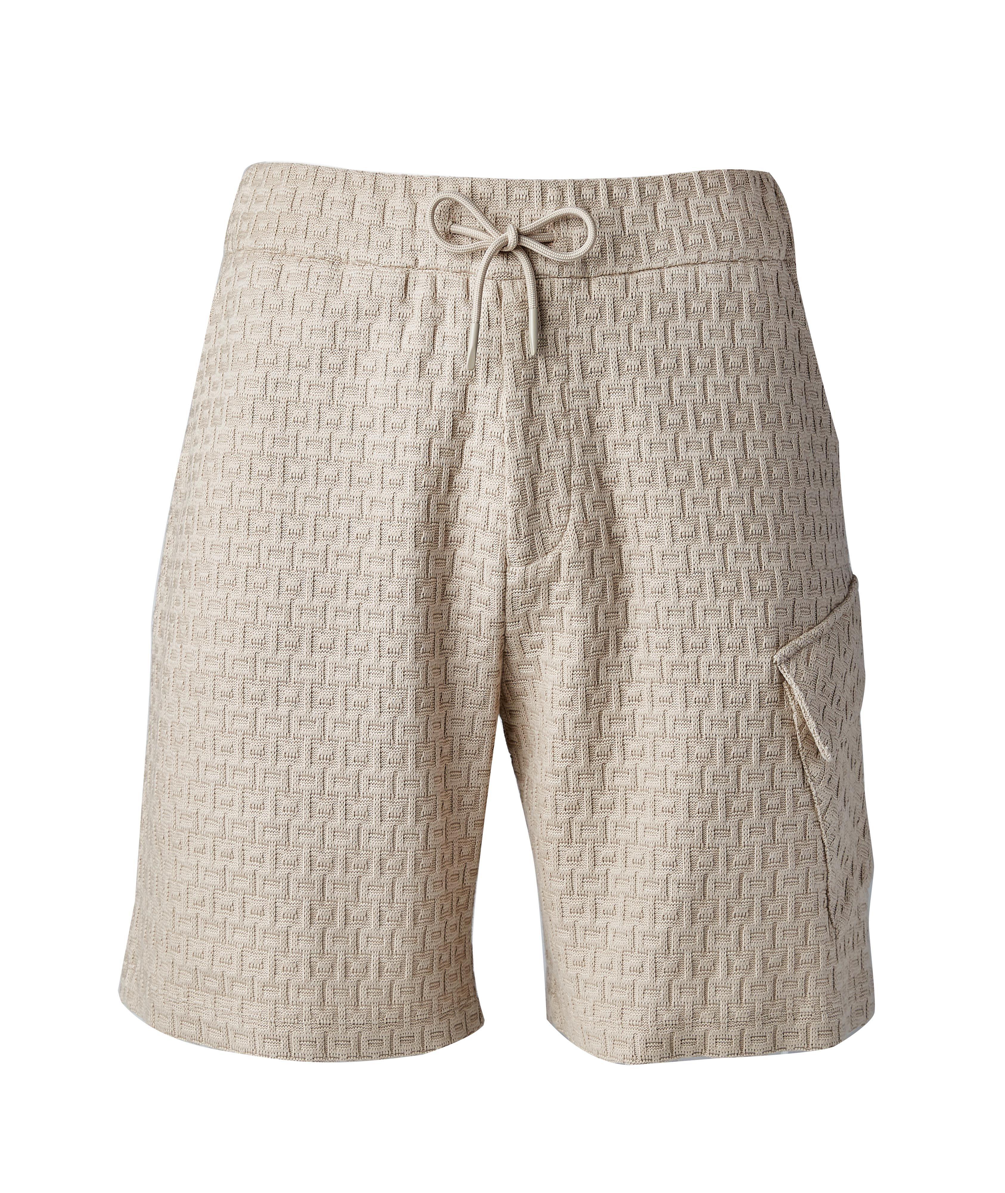 Textured Knit Cotton Shorts image 0