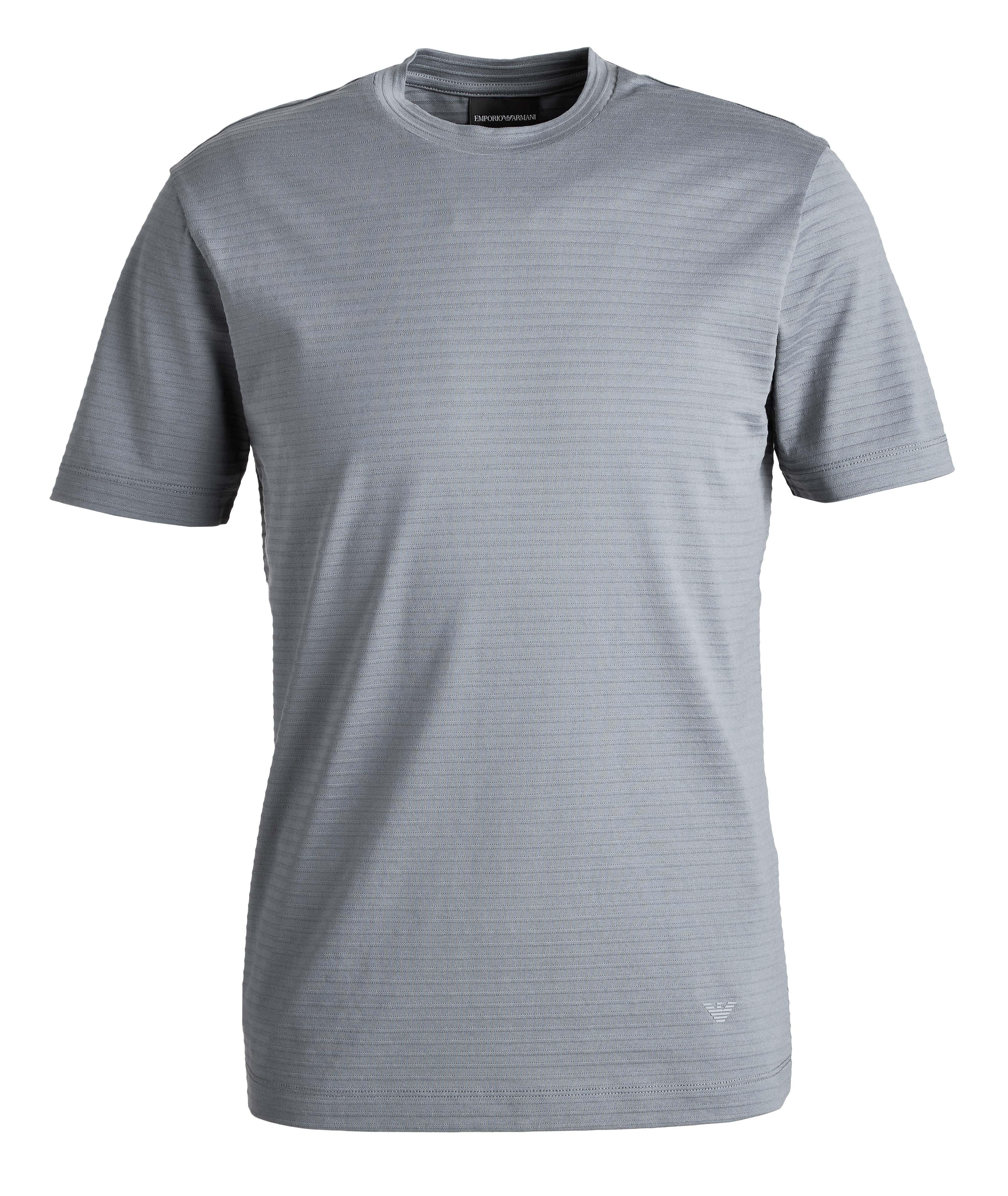 Texture Striped Cotton T-Shirt image 0