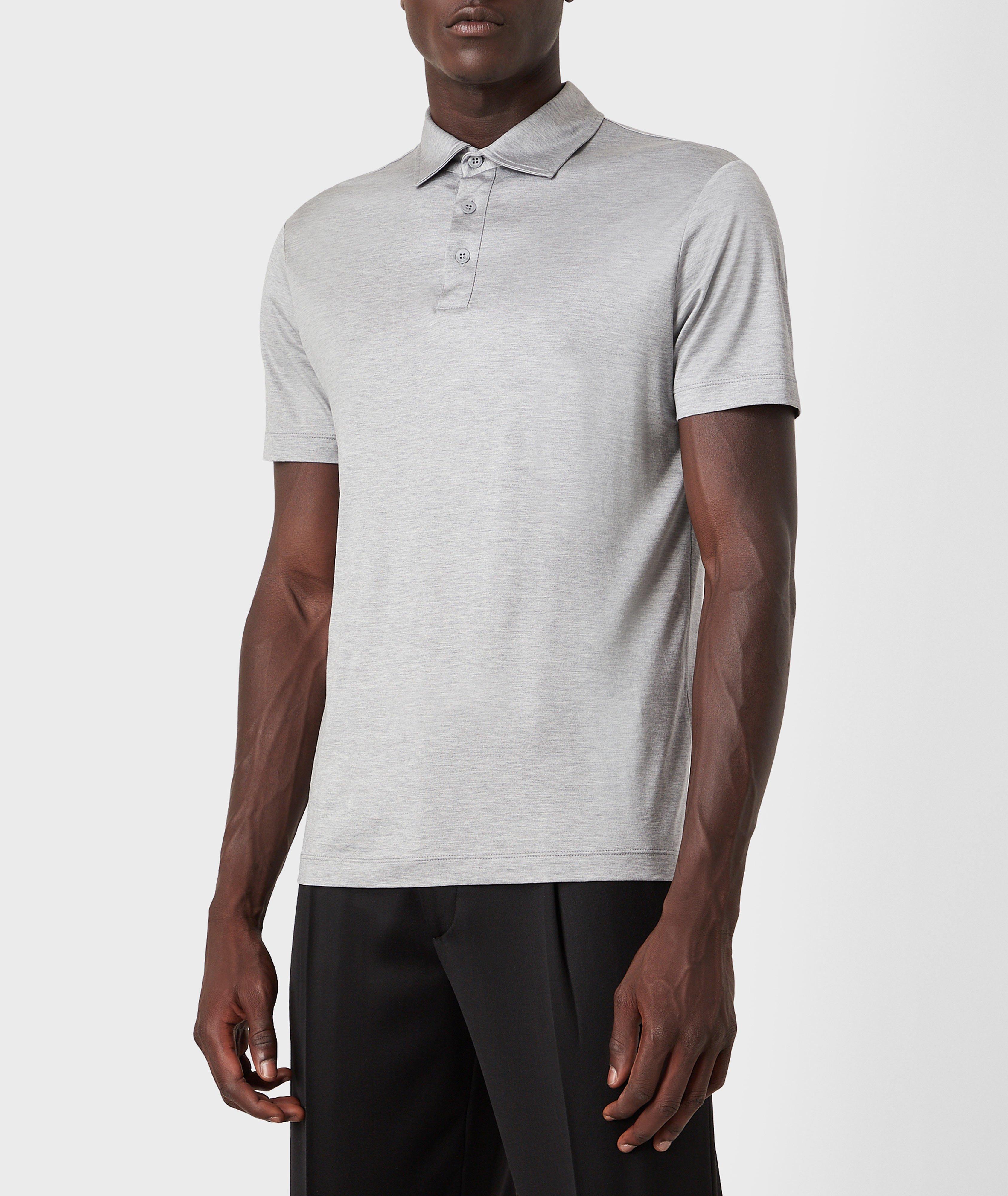 Slim-Fit Silk-Cotton Jersey Polo image 1