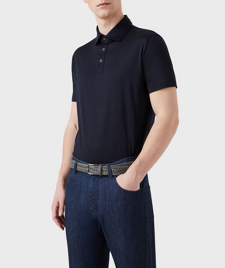 Slim-Fit Silk-Cotton Jersey Polo image 1