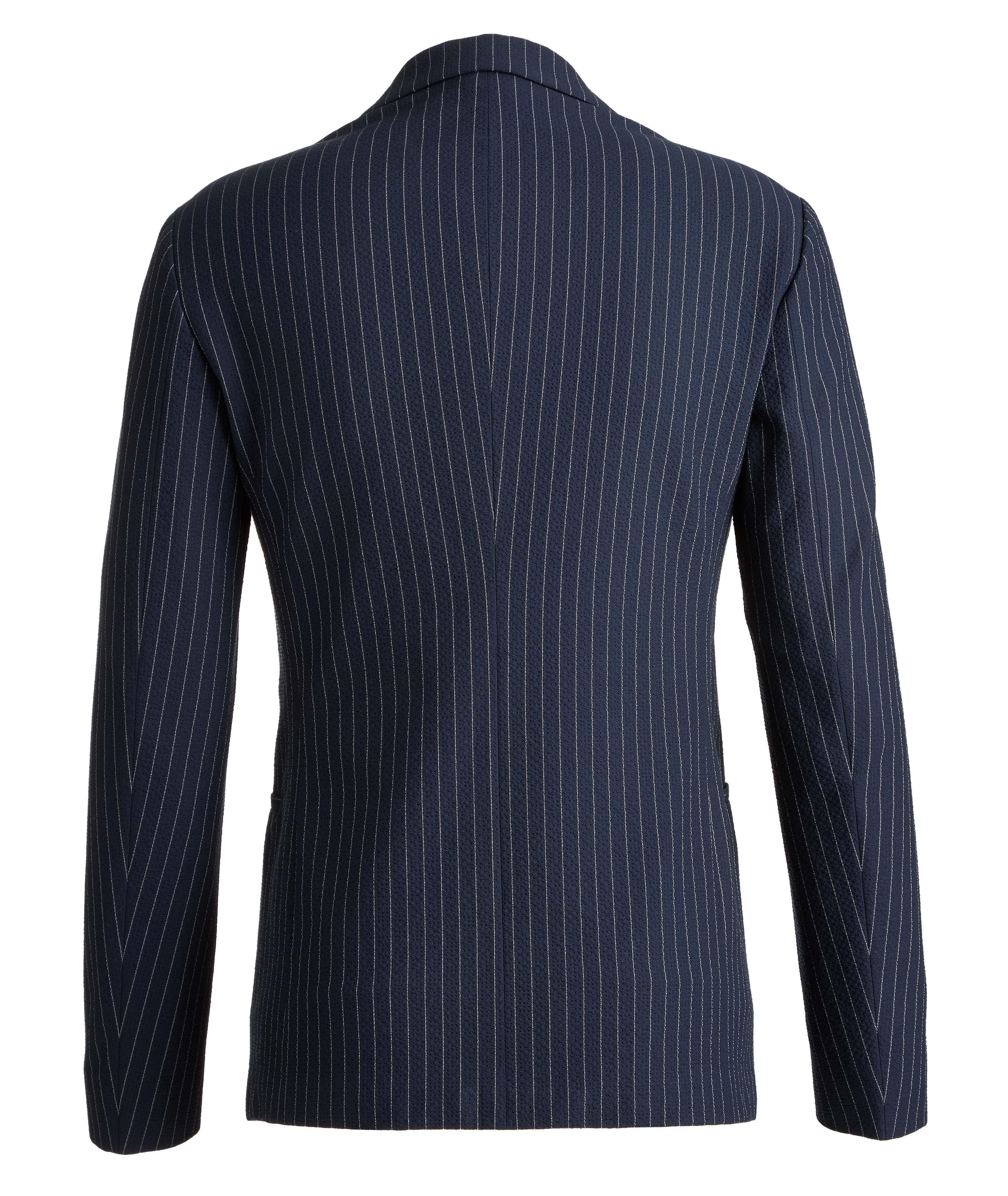 Slim-Fit Pinstriped Seersucker Sports Jacket image 1