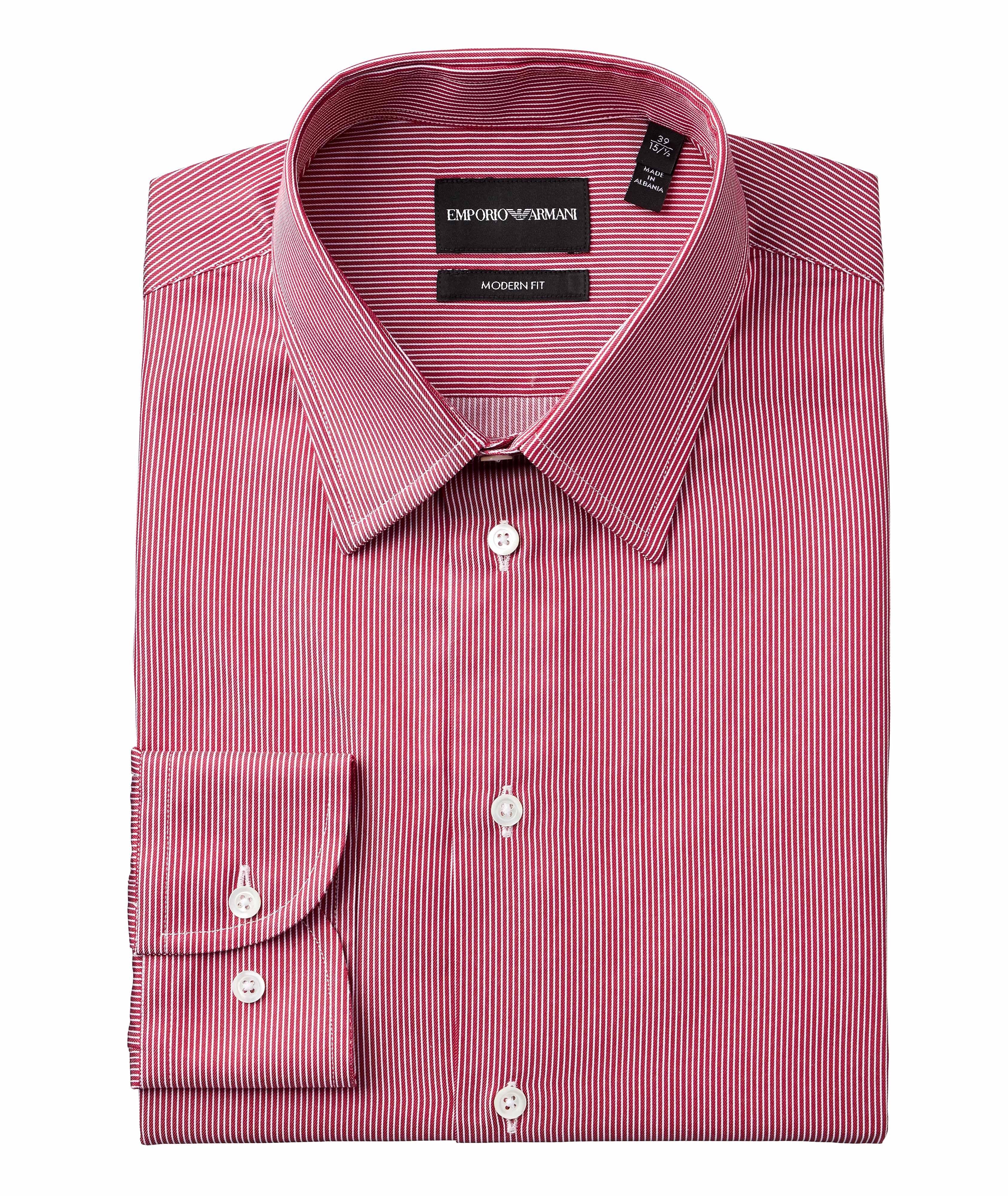 Slim-Fit Pinstriped Cotton Shirt image 0
