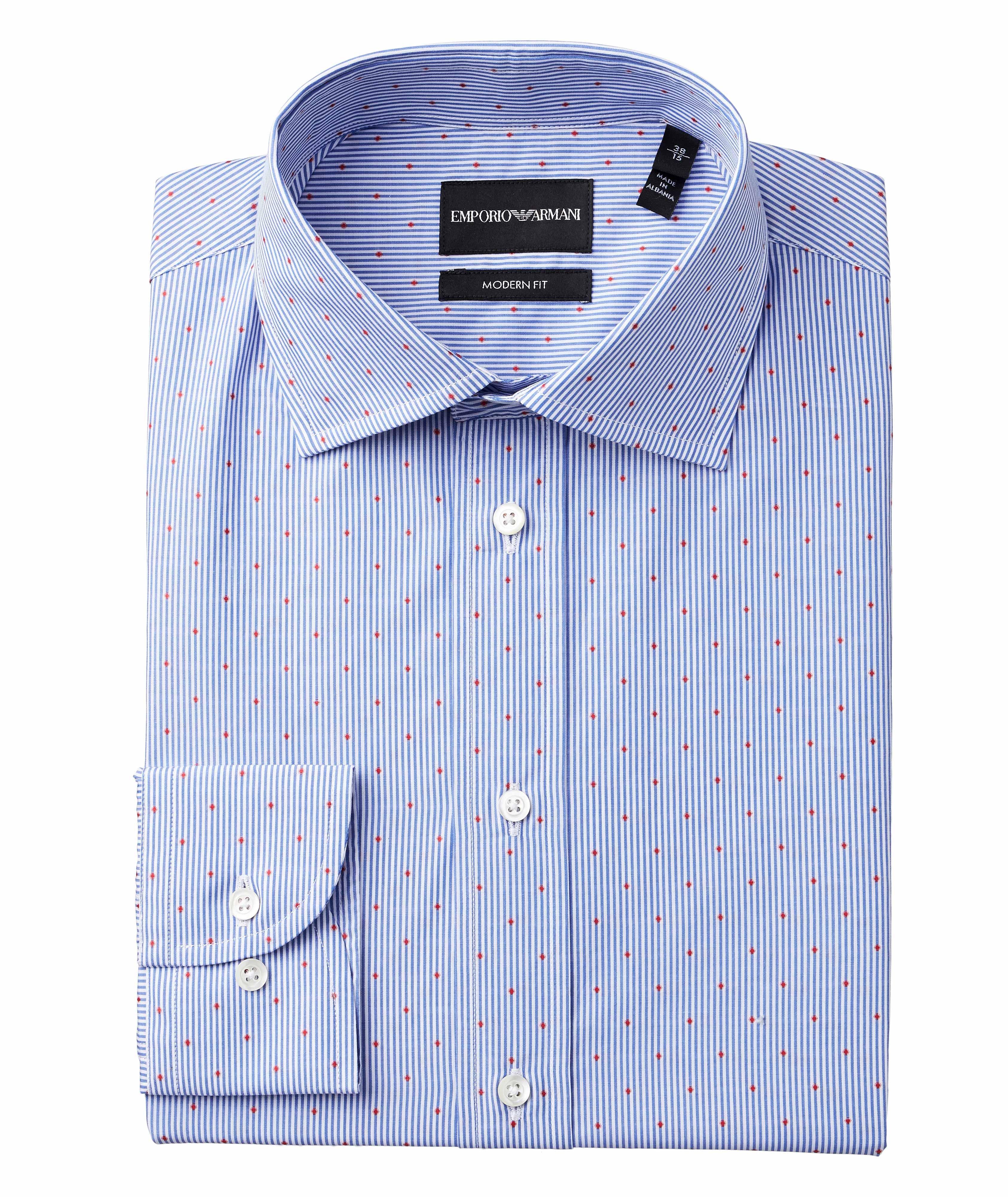 Slim-Fit Pinstriped Cotton Shirt image 0