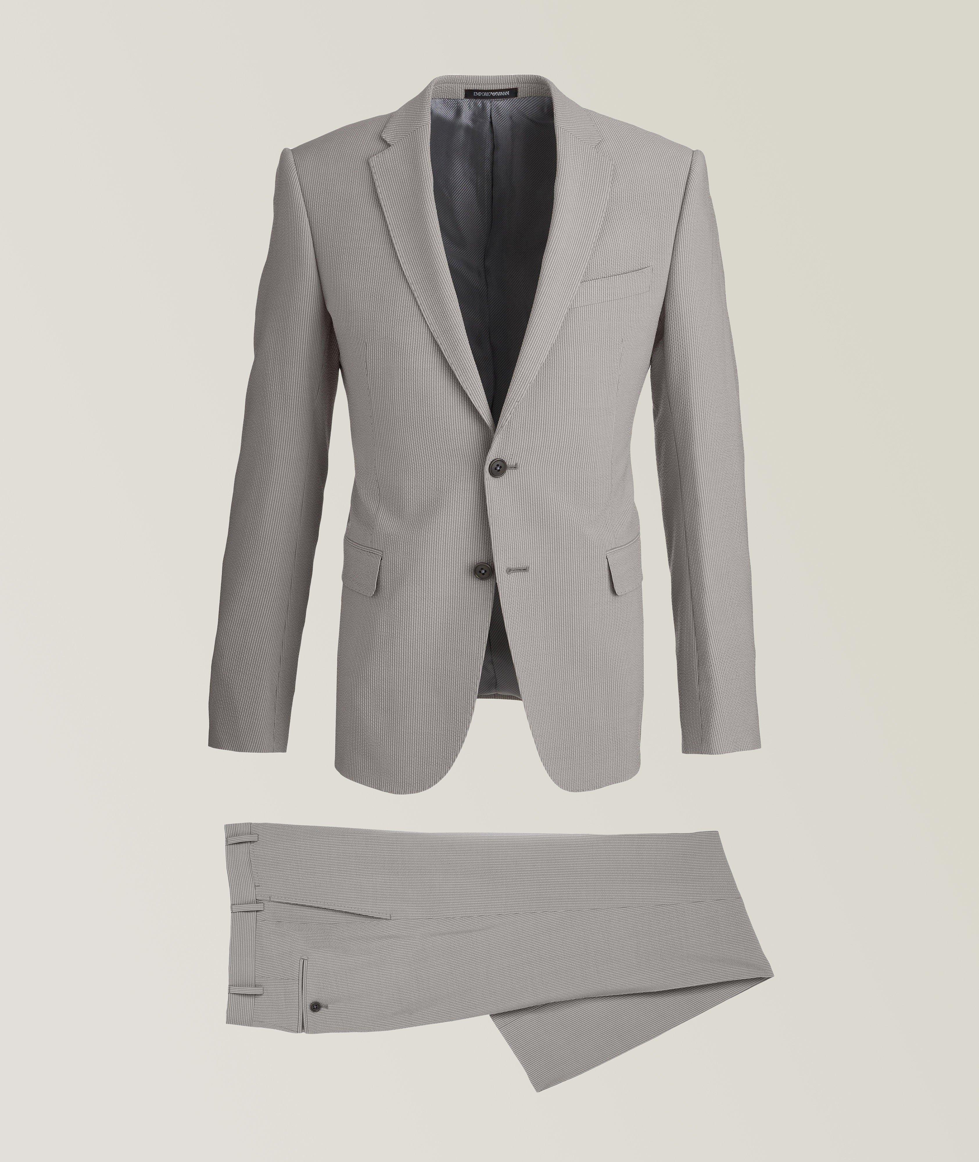 M-Line Seersucker Stretch-Wool-Silk Suit image 0