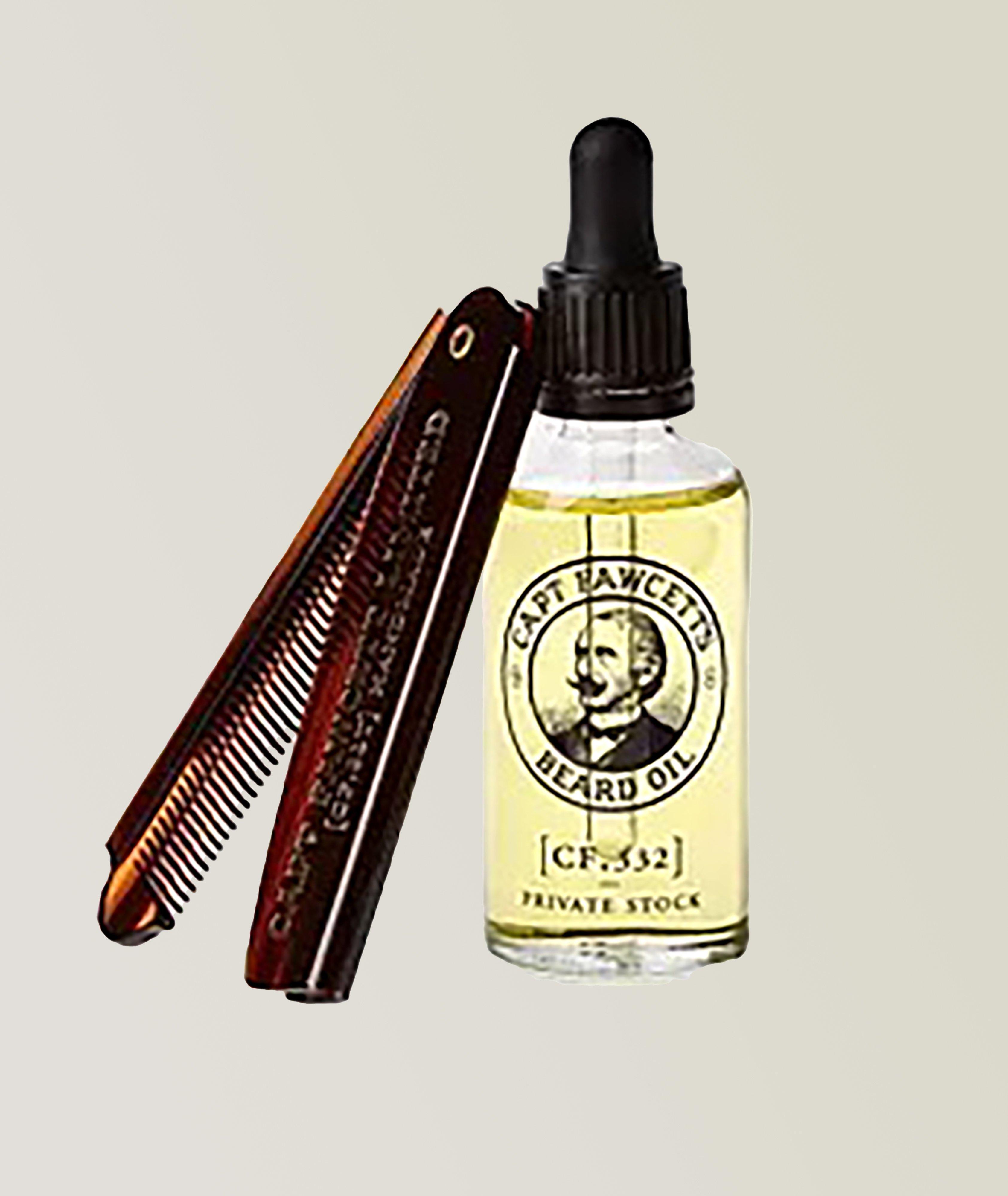 Beard Oil and Beard Comb Gift Set image 0