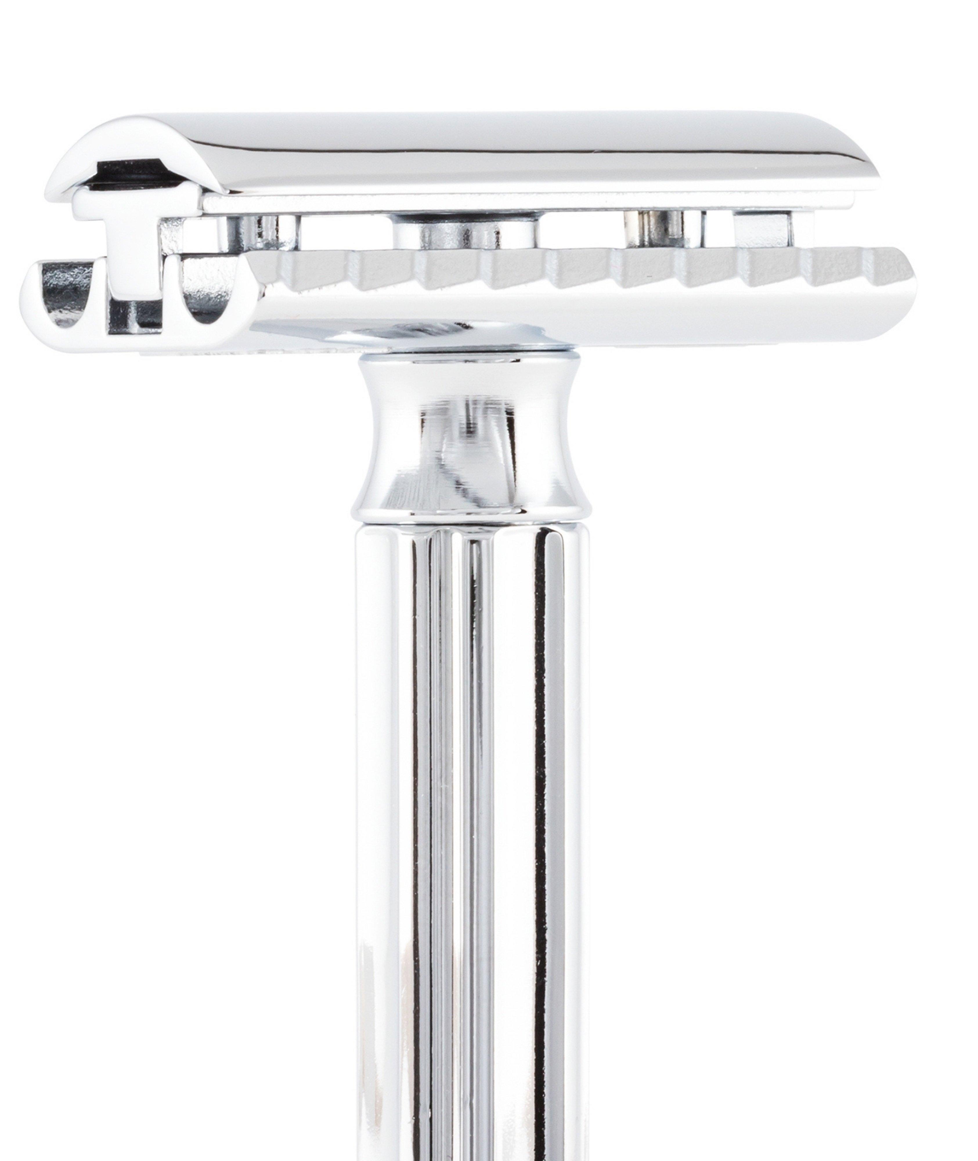 Progress Adjustable Double Edge Safety Razor, Short Handle, Chrome image 1