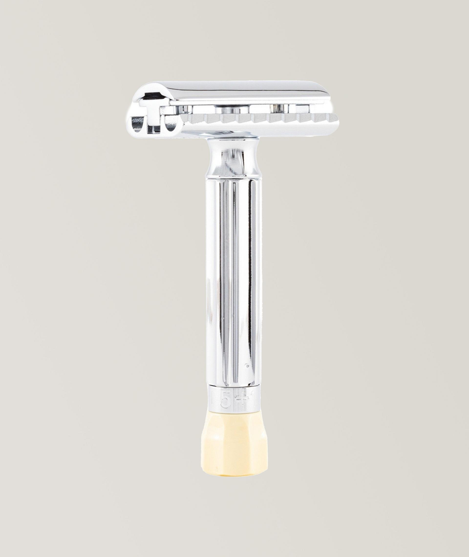 Progress Adjustable Double Edge Safety Razor, Short Handle, Chrome image 0