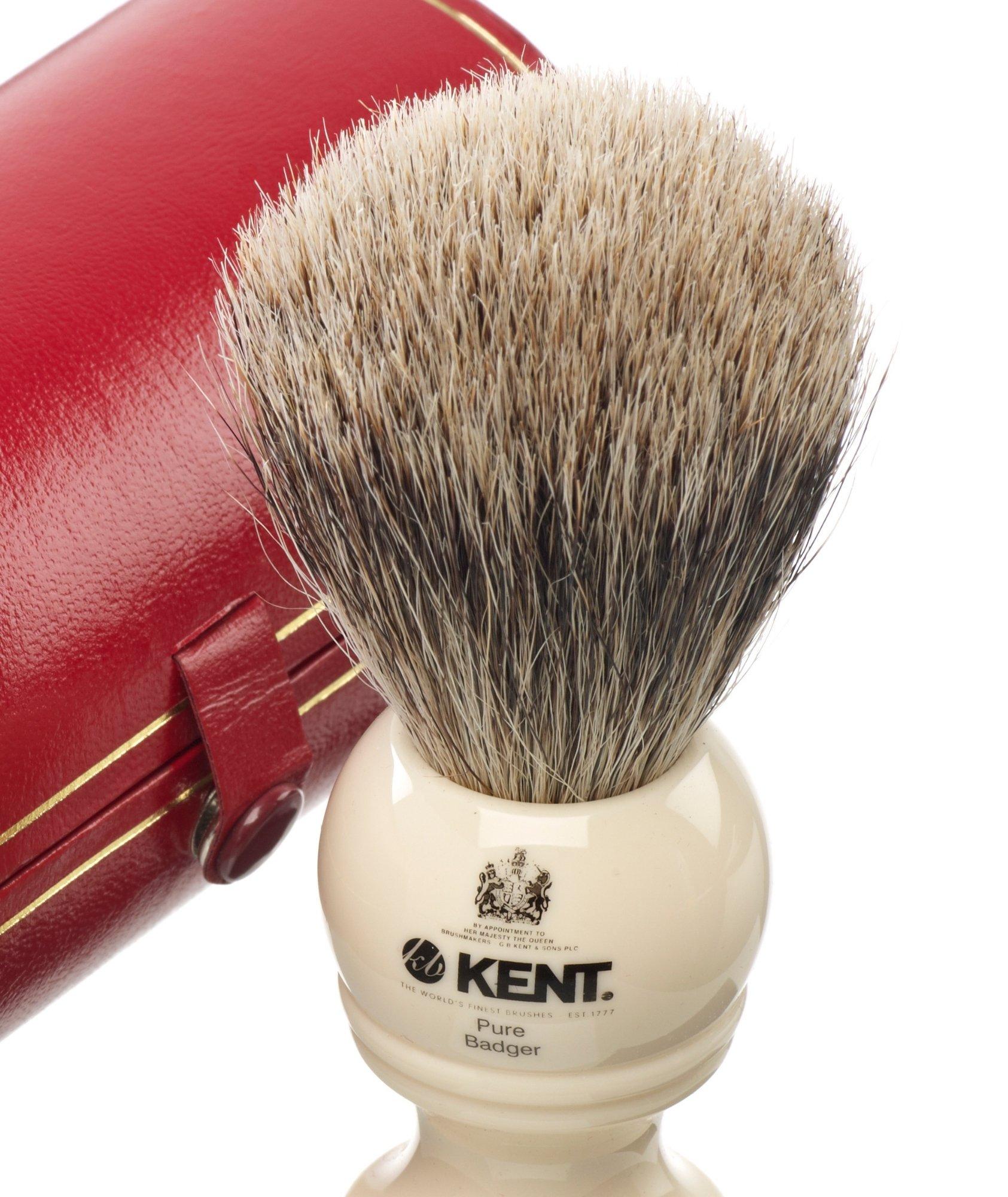 Kent Shaving Brush, Pure Grey Badger, Medium image 1