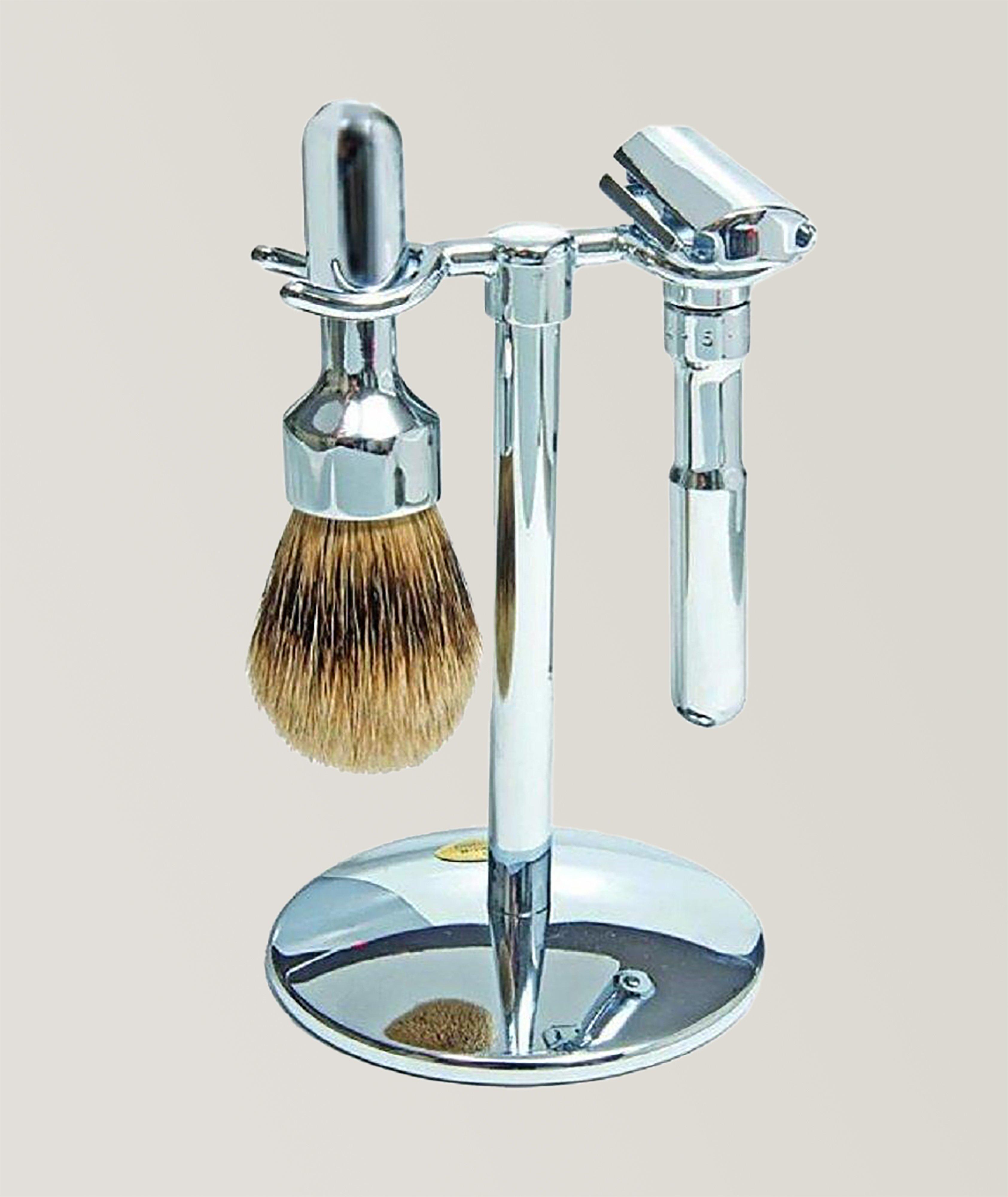 3pc Double Edge Safety Razor Shaving Set, Chrome-Plated image 0